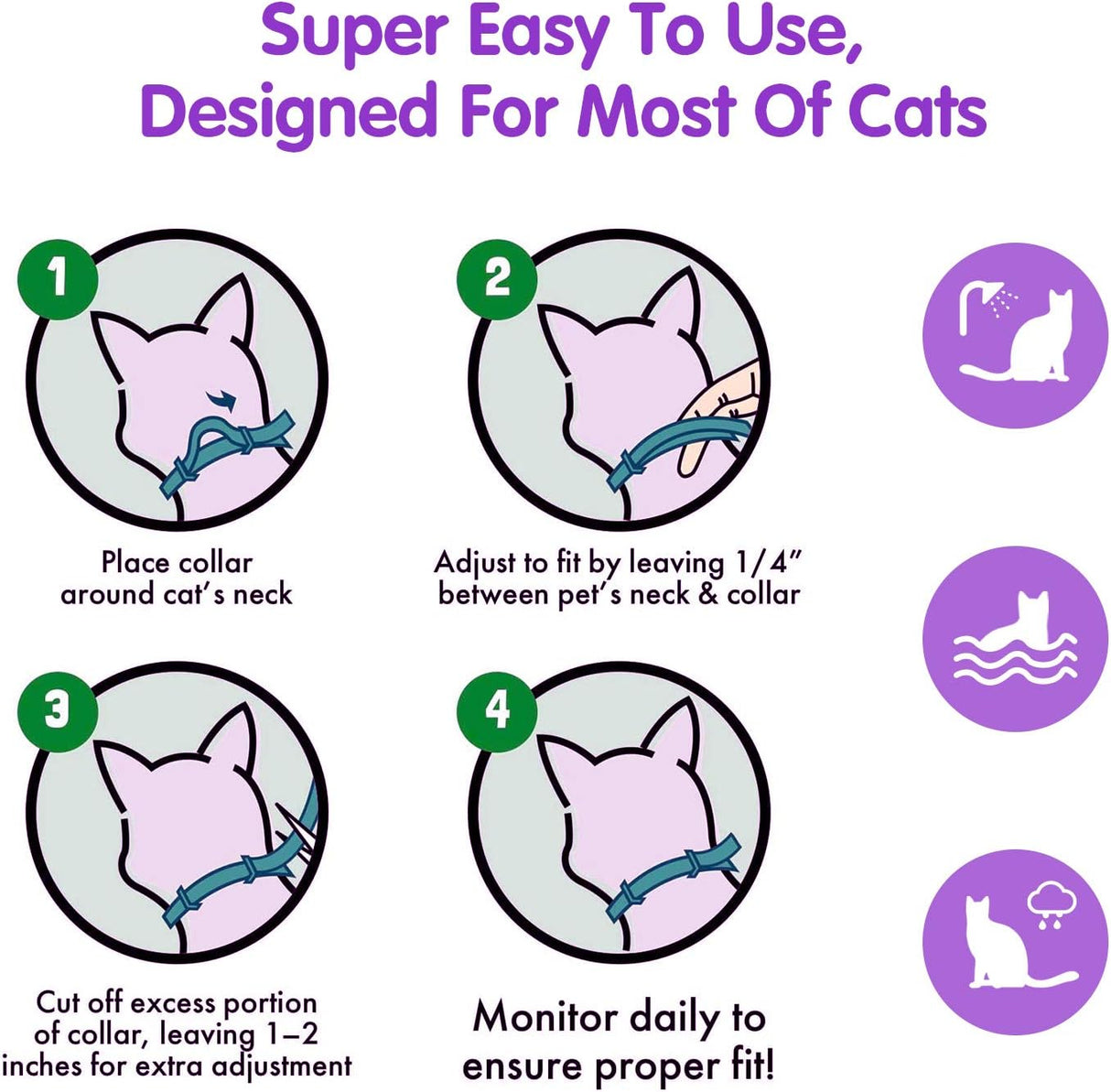 Paquete de 4 collares calmantes para gatos Rinetics