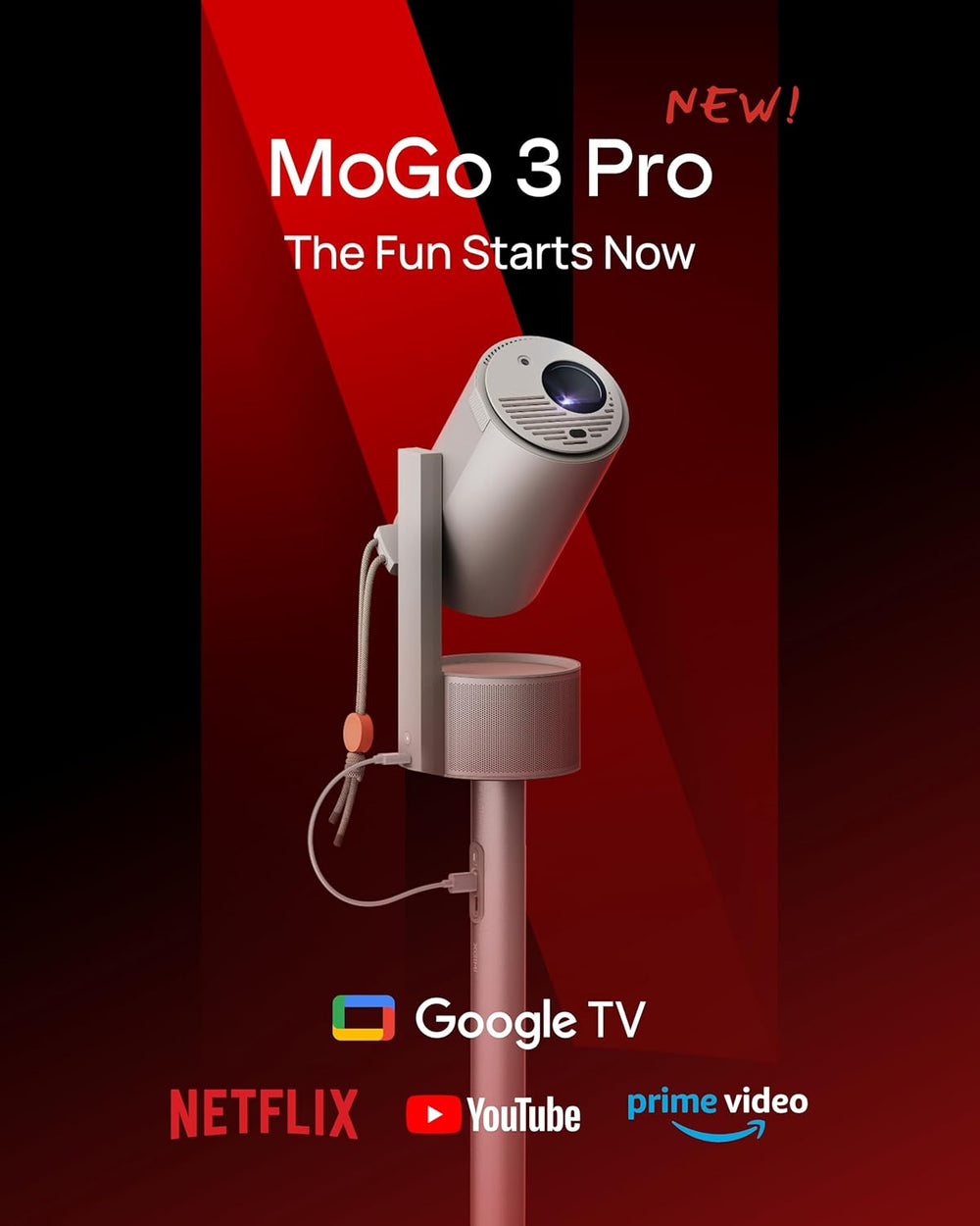 Proyector XGIMI MoGo 3 Pro, 450 lúmenes, Google TV, portátil