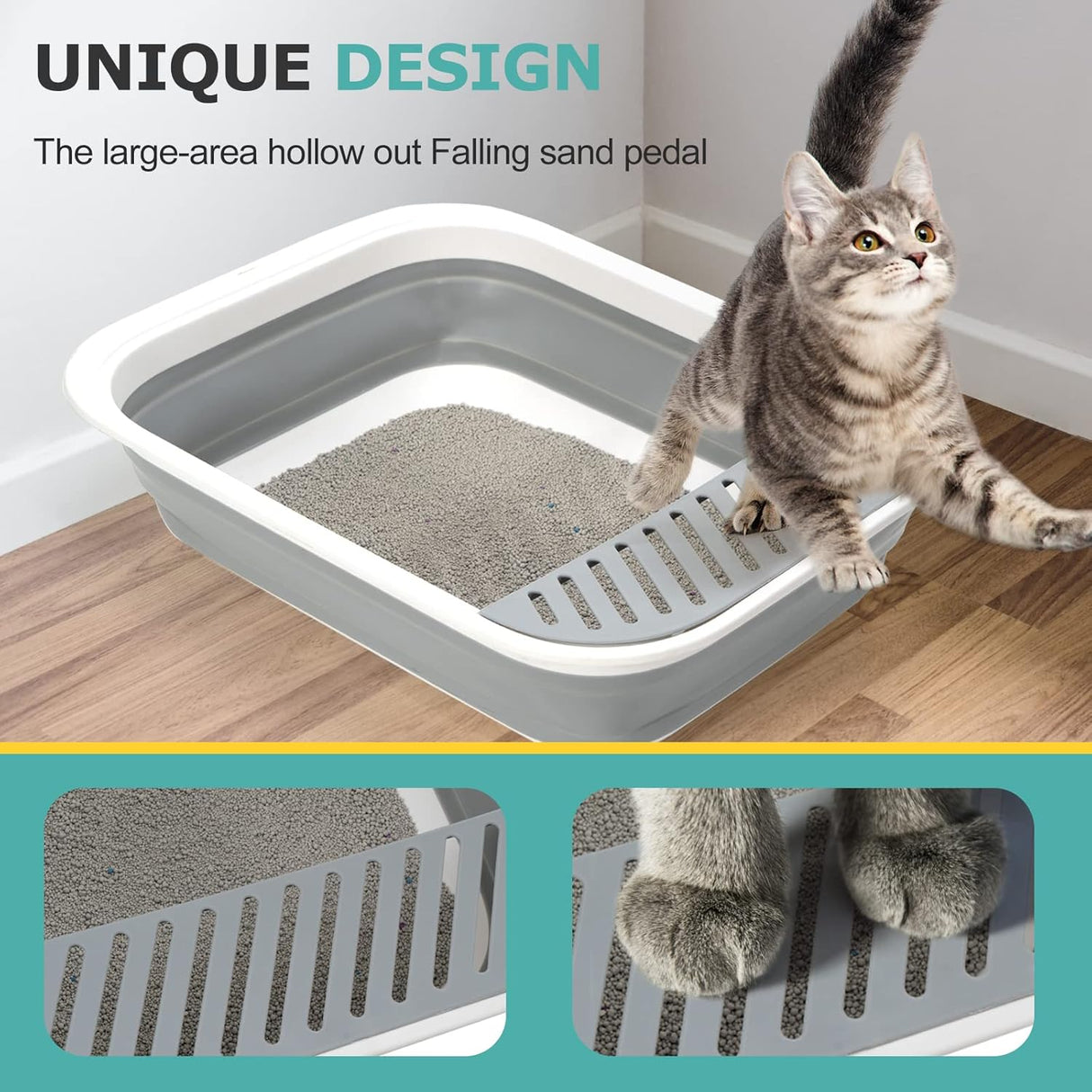 Caja de arena para gatos con parte superior TomteNisse