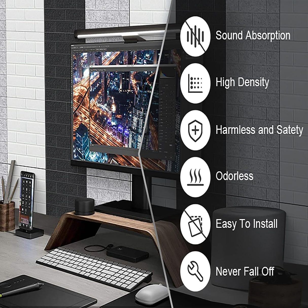 Paneles Acústicos Tutmyrea 12 PCS, Autoadhesivos, 12x12 pulgadas