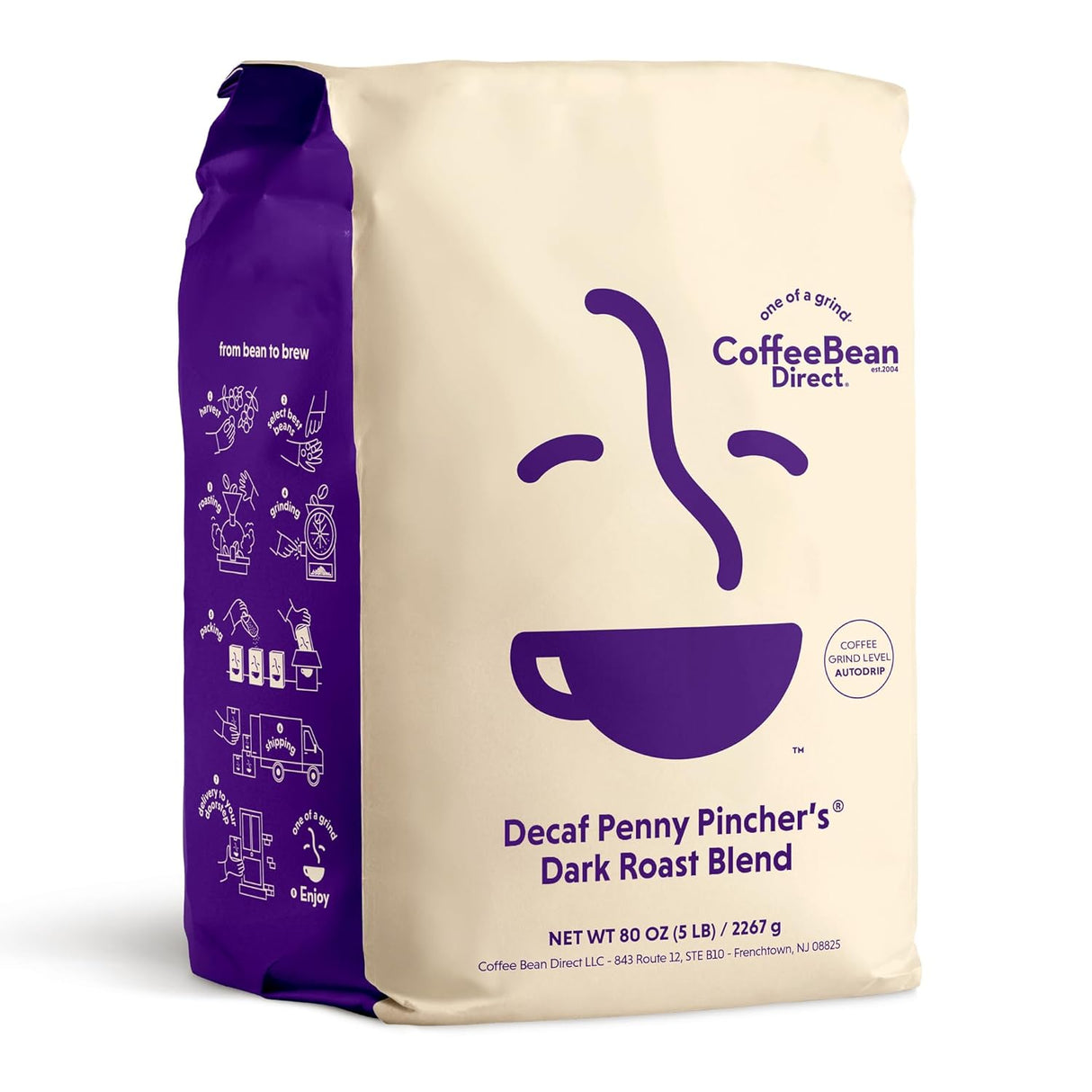 Café Molido Descafeinado Penny Pincher's, 5 lb, Coffee Bean Direct