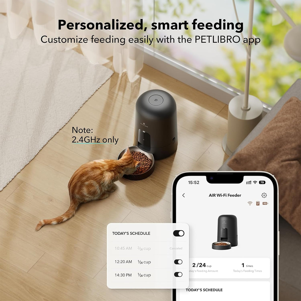 Comedero automático con Wi-Fi para gatos PLAF108 PETLIBRO