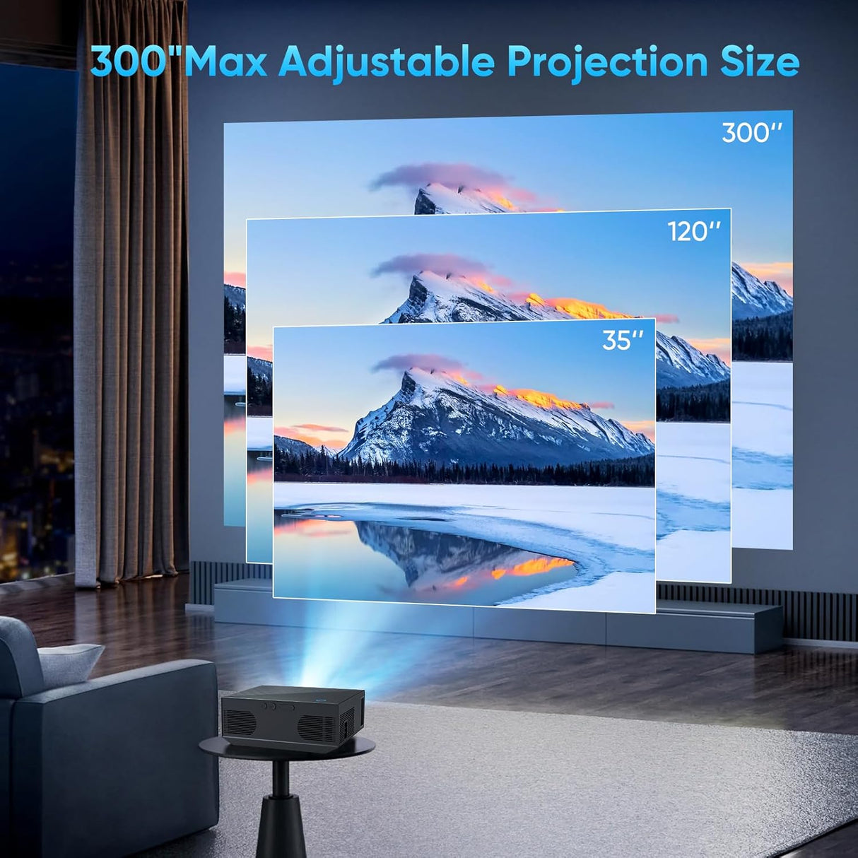 Proyector Mini WiFi Bluetooth 16000 Lúmenes Full HD 1080P