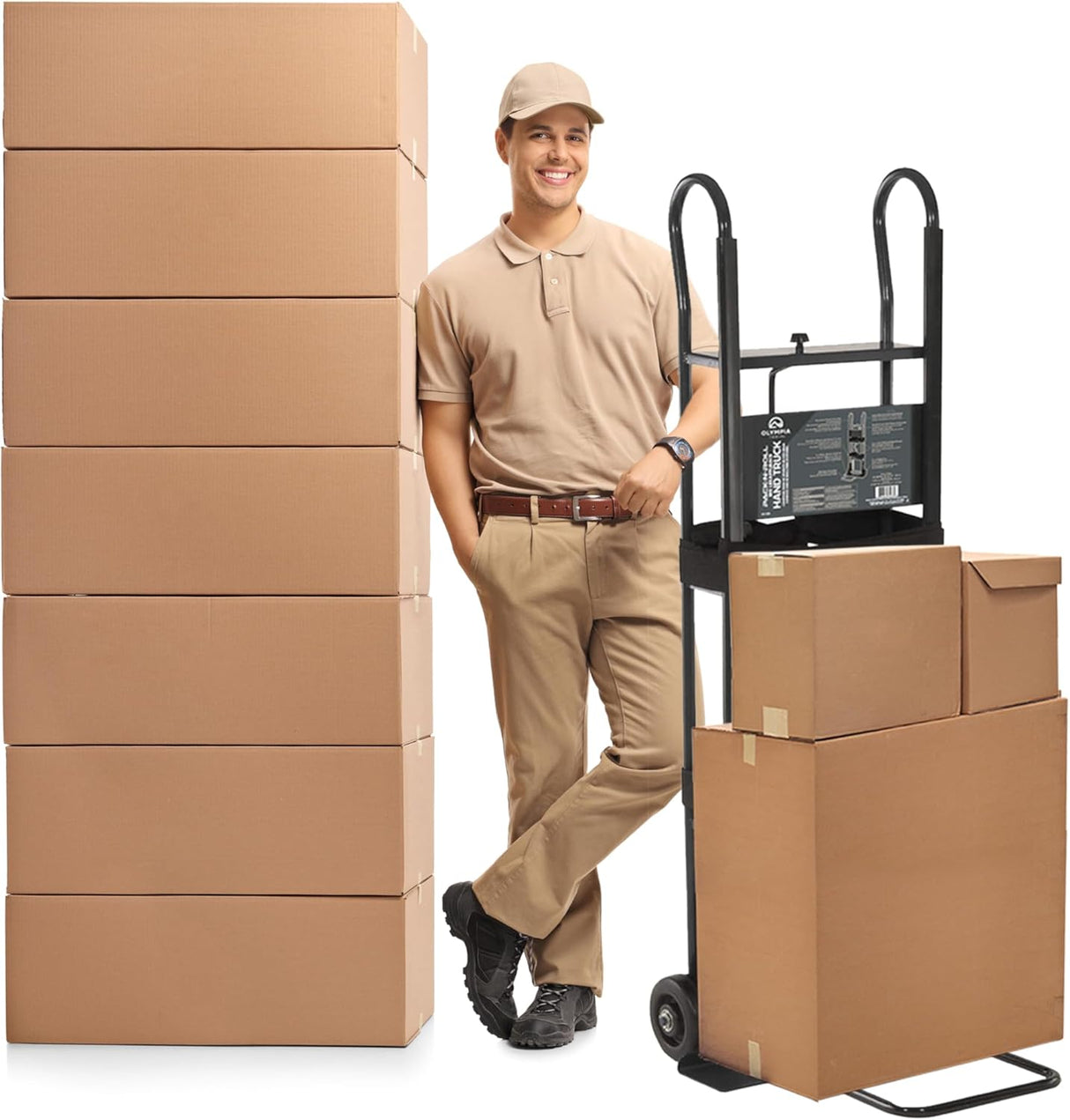 Carretilla para electrodomésticos Olympia Tools, 800 lb, con cinturón