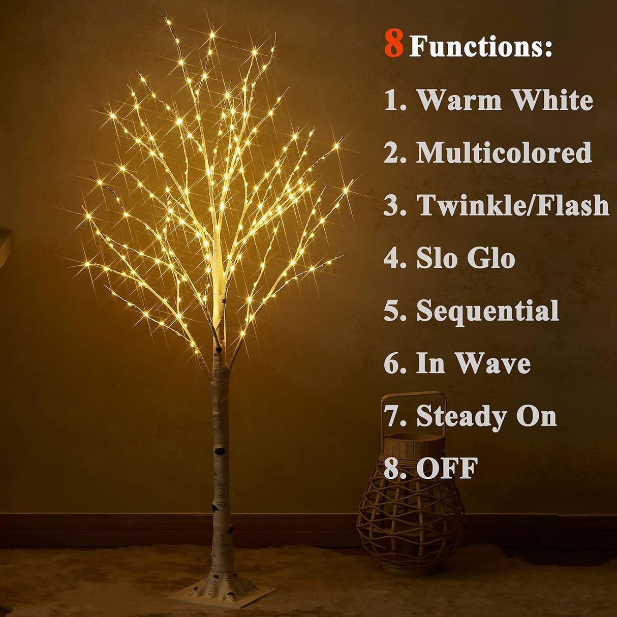 Árbol de Luz LED Birchlitland 4FT 200L Decoración Navideña
