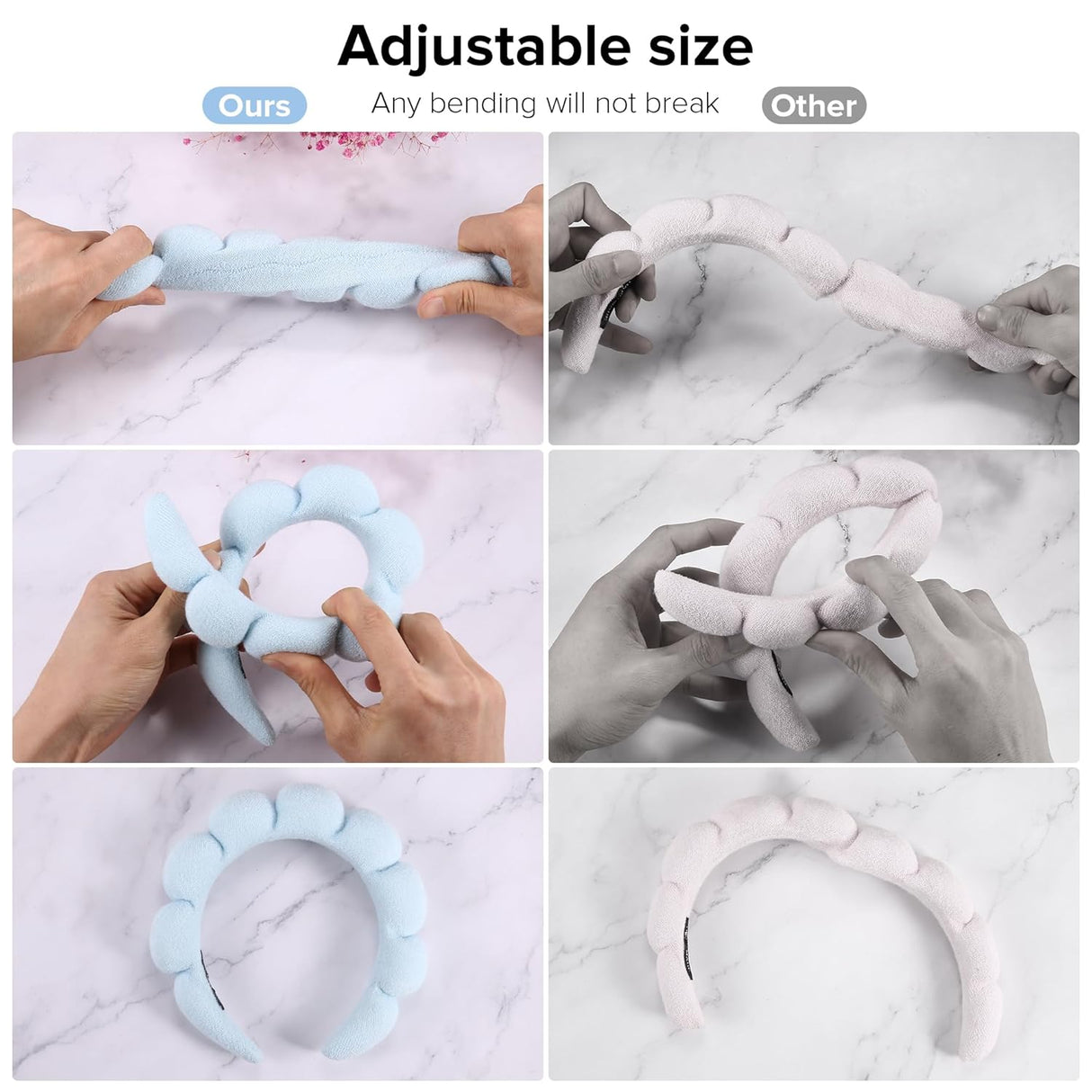 Diademas de spa para lavar la cara o el rostro Ztomine