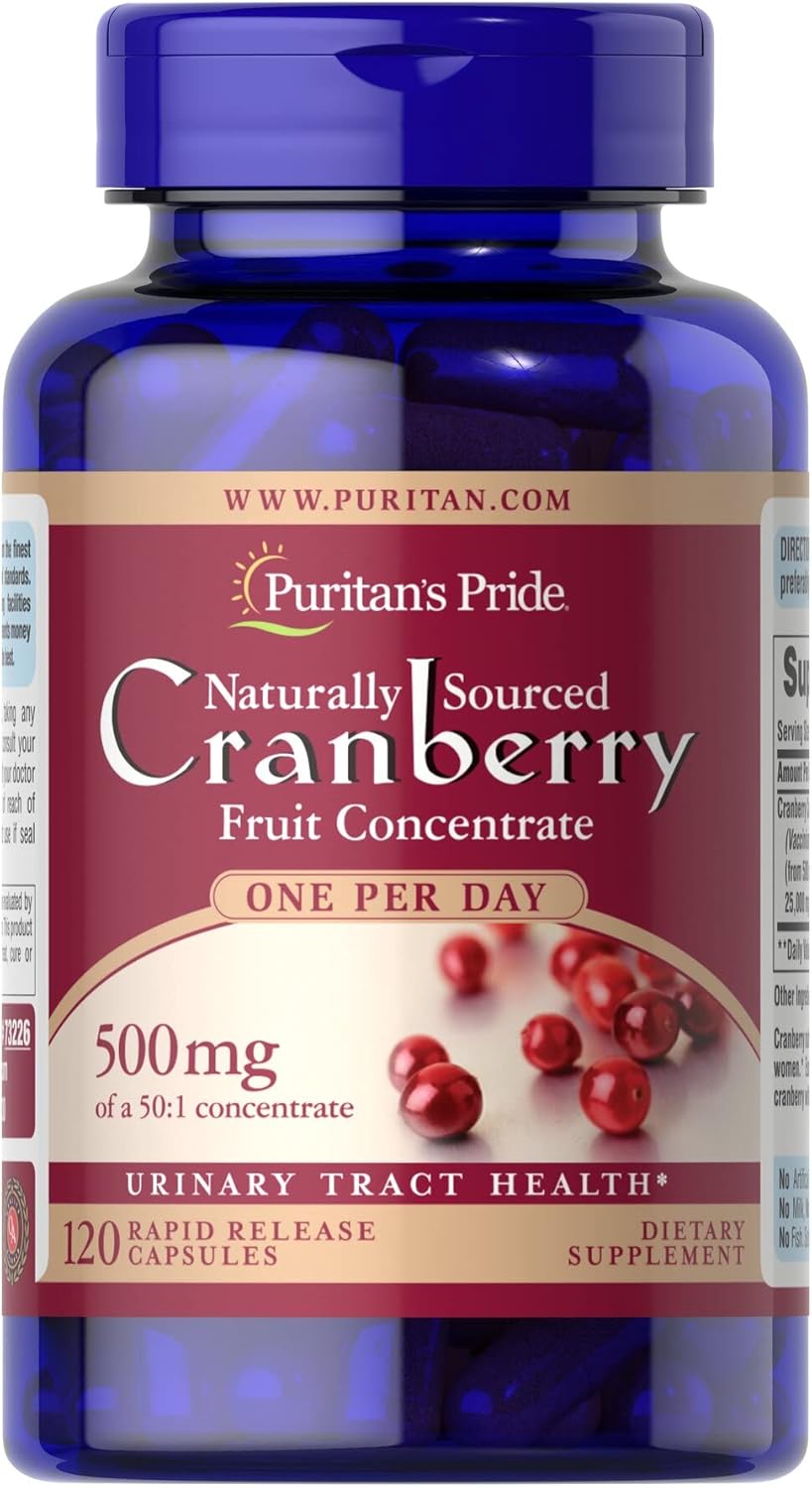 Cápsulas de Arándano Puritan's Pride - Salud Urinaria 120 cápsulas