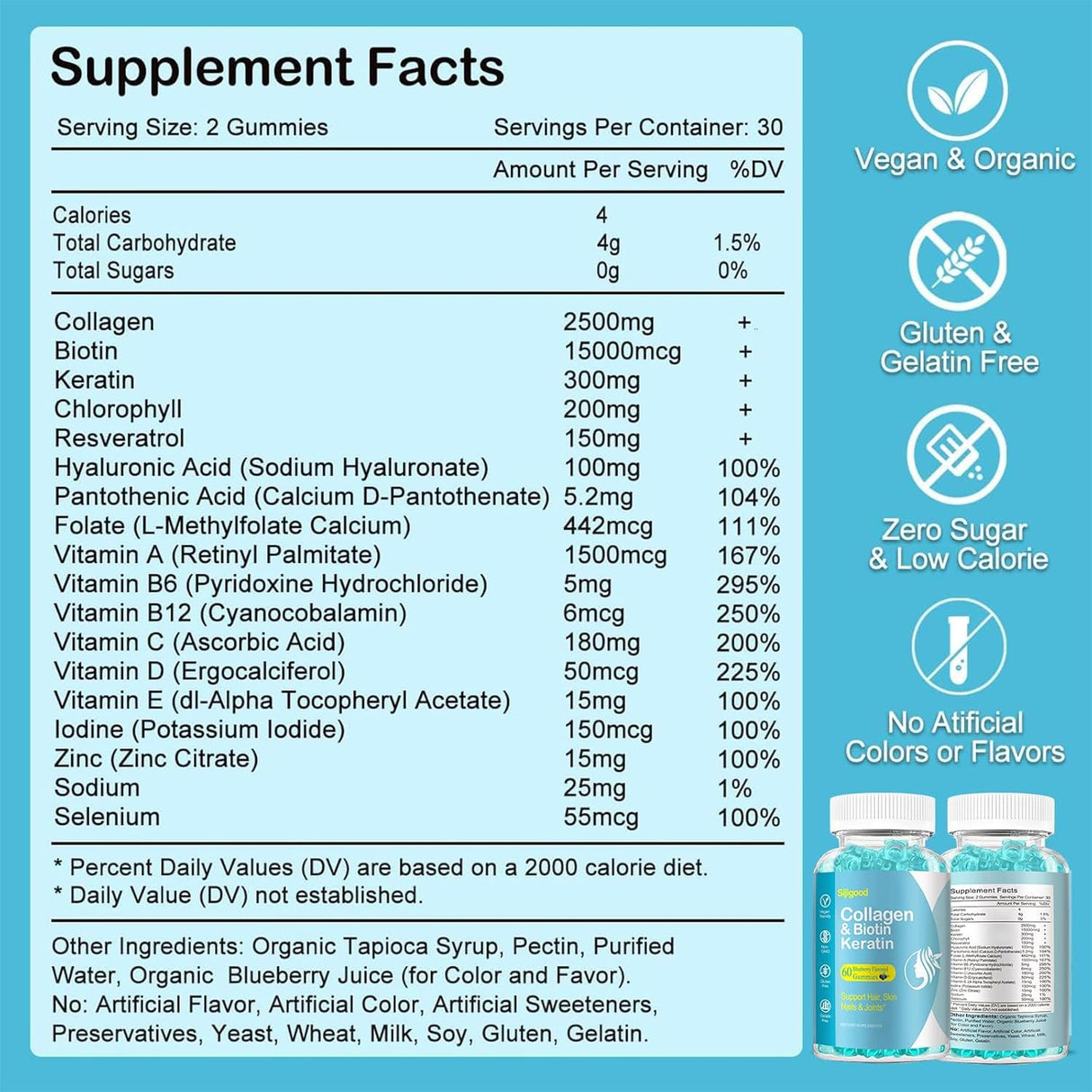 Vitamina para la piel crecimiento del cabello uñas