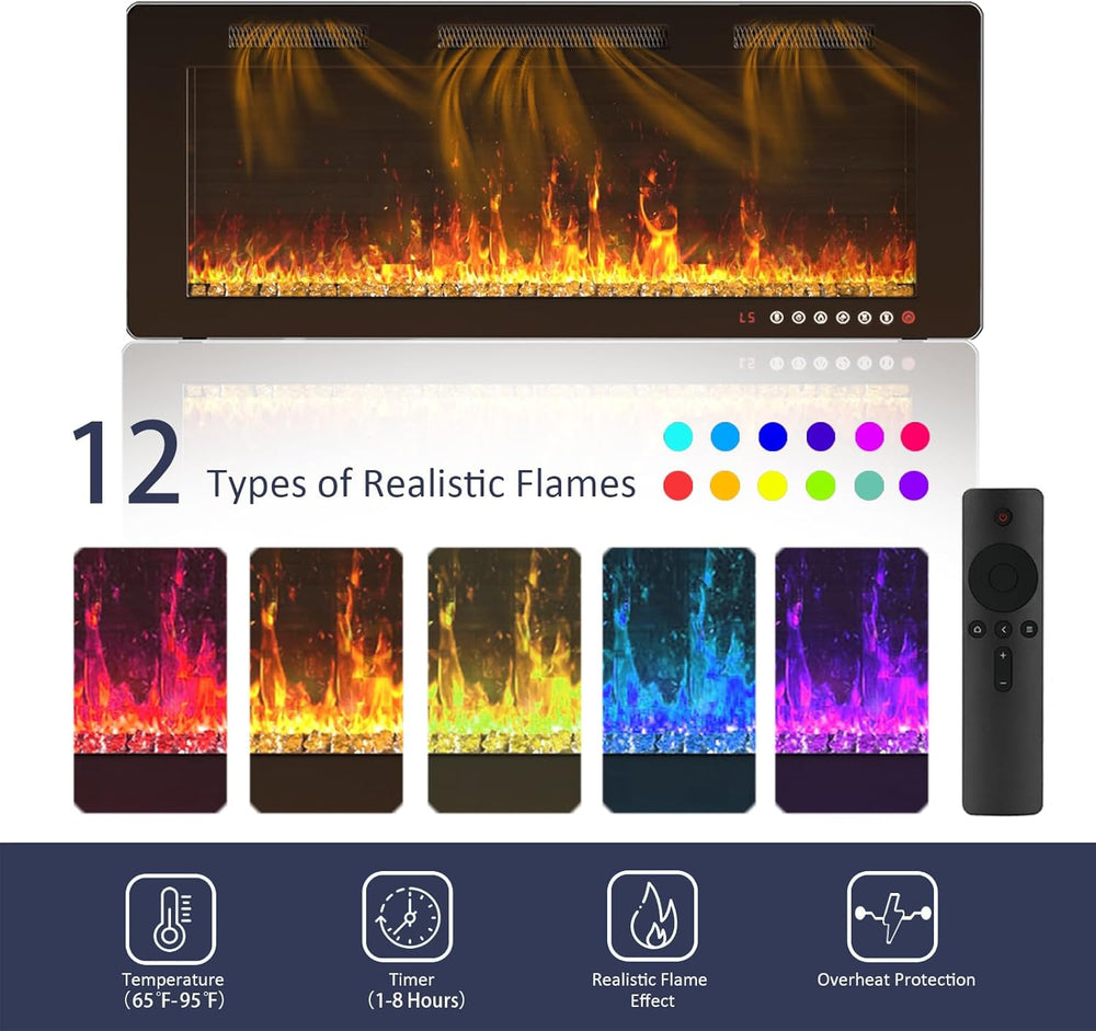 Soporte de TV con Chimenea, Stand para TV de 70 con Fuego