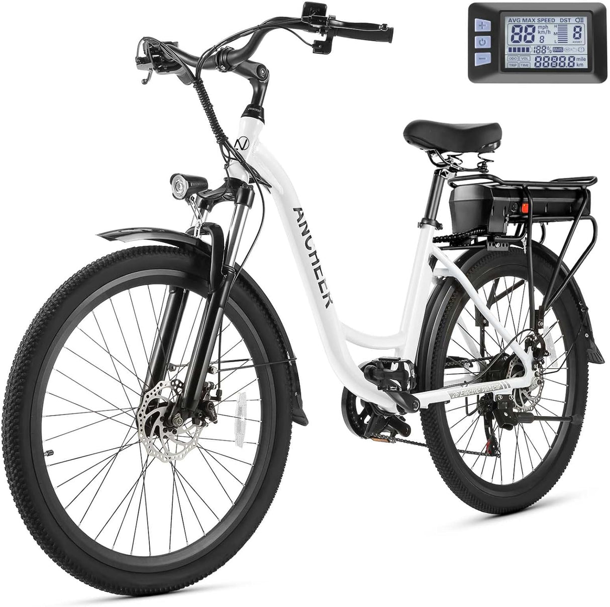 Bicicleta eléctrica ANCCHER 26, 500W, 60 millas, modelo 2023
