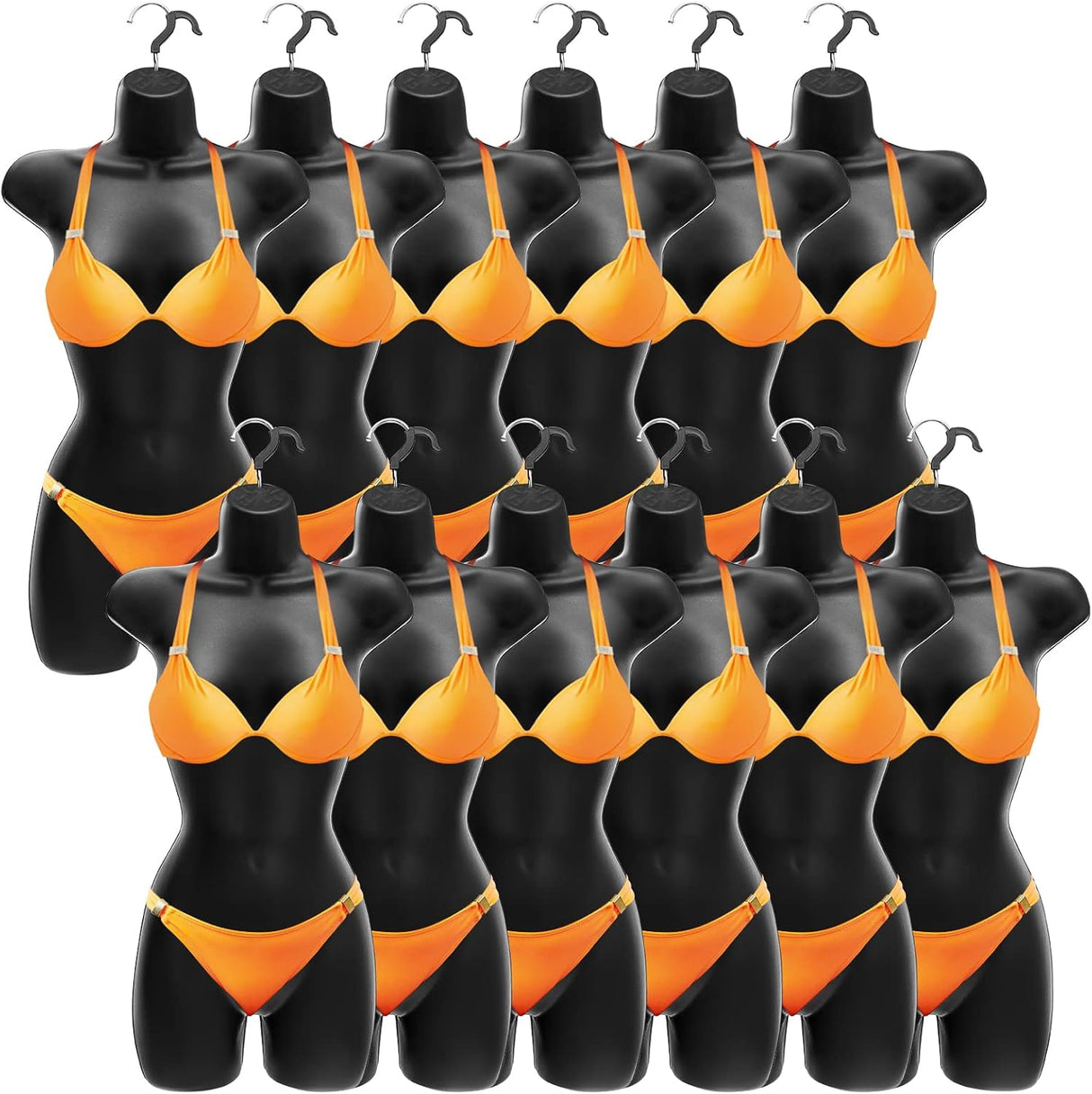 Maniquí Femenino Hueco con Gancho, 12 Pcs, 31.1x16.1 Inch