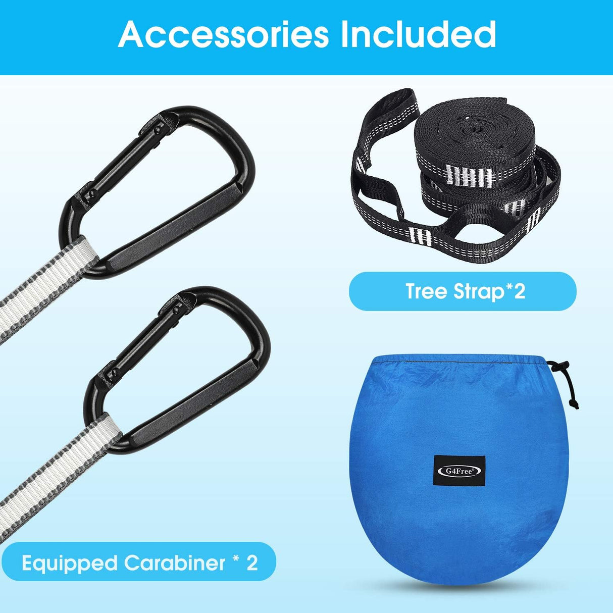 Hamaca grande G4Free con mosquitera para 2 personas, ligera