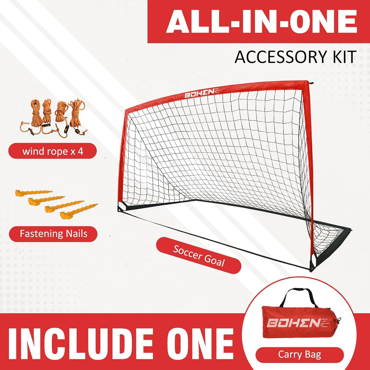 Red de futbol desplegable, fácil de instalar