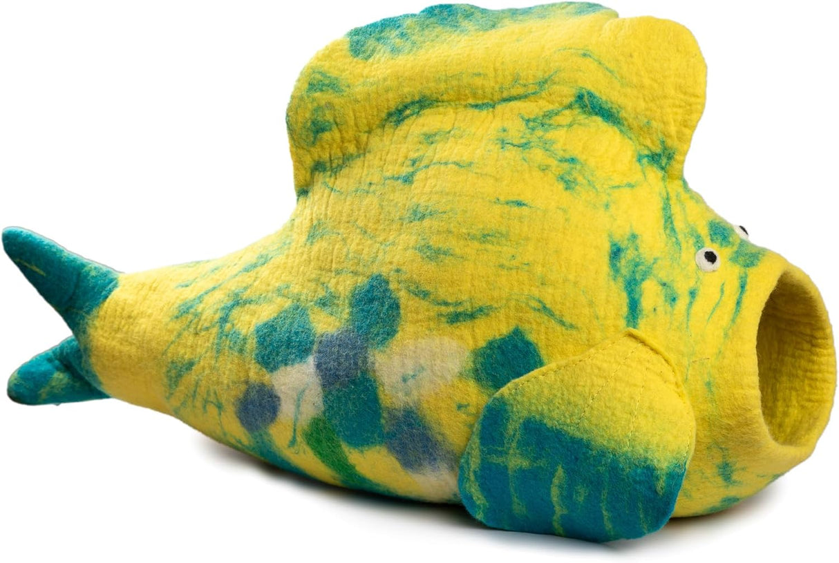 Cueva para Gatos Eco-Friendly de Merino - Woolygon - Diseño Pescado