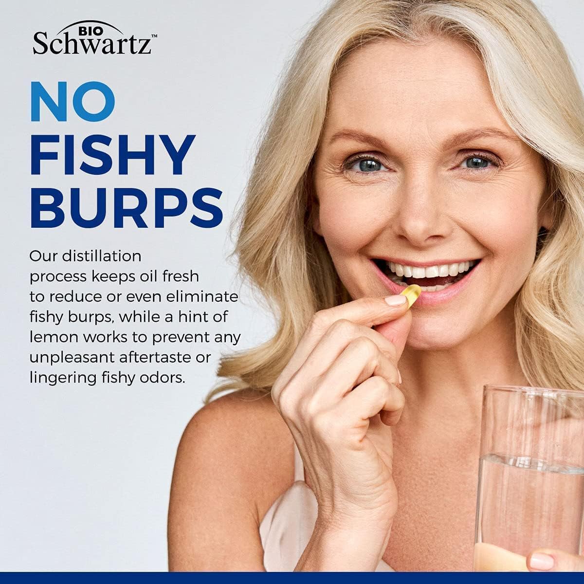 Suplemento Omega 3 1200 mg EPA, 900 mg DHA, sabor limón