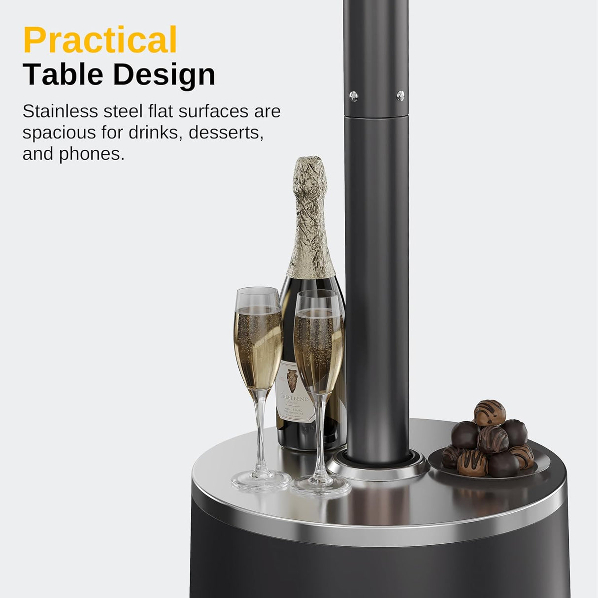 Calentador de patio doble capa sistema de protección triple