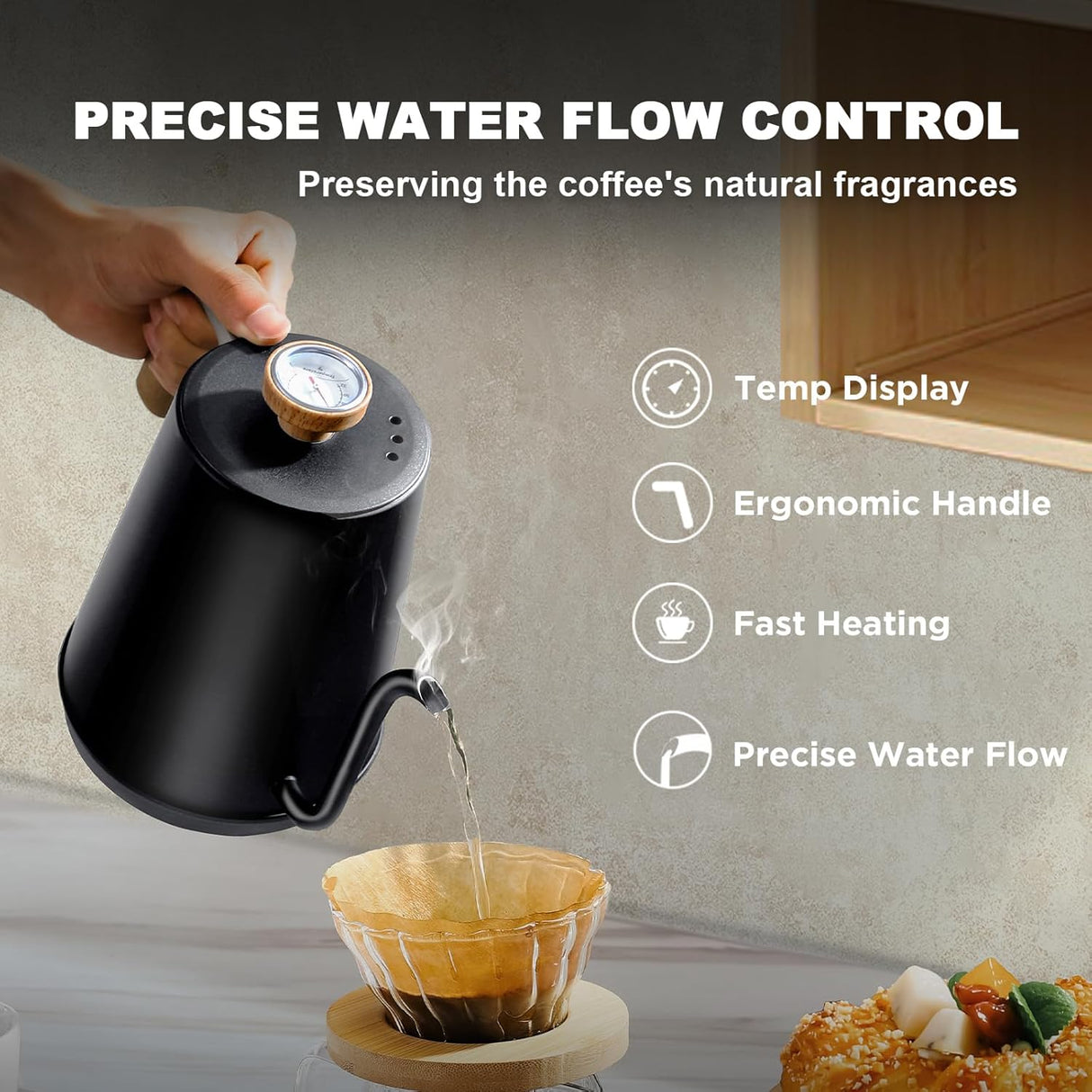 Kettle Eléctrico Nueve&Five 1L, Acero Inoxidable, 1000W