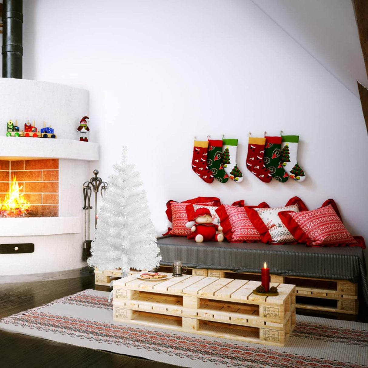 Árbol de Navidad artificial de mesa, 130 puntas, modelo 3Ft