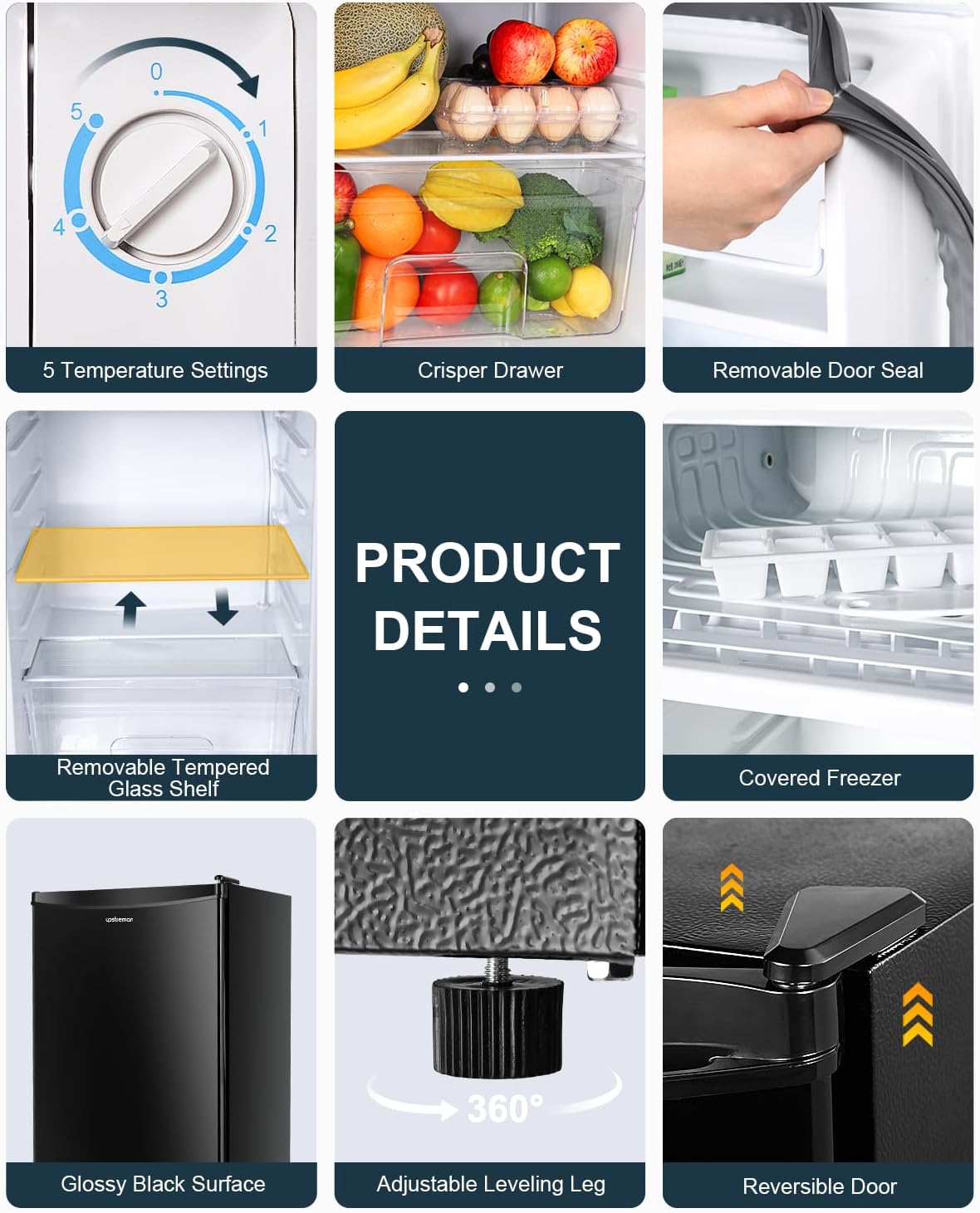 Mini Nevera con Congelador Upstreman, 3.2 Cu.Ft, BR321