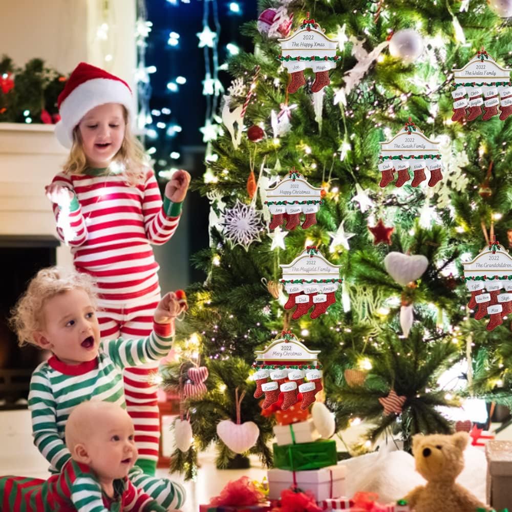 Adornos Navideños Personalizados 2024 - Familias 2-8 Nombres