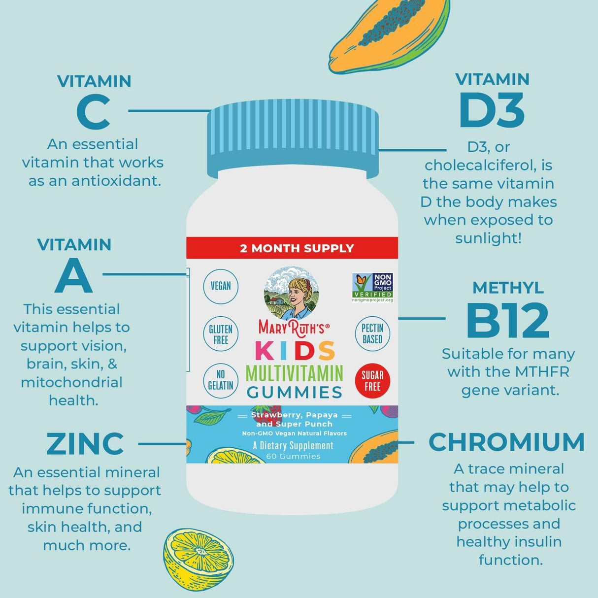 Suplementos Alimenticios multivitamínicas para niños
