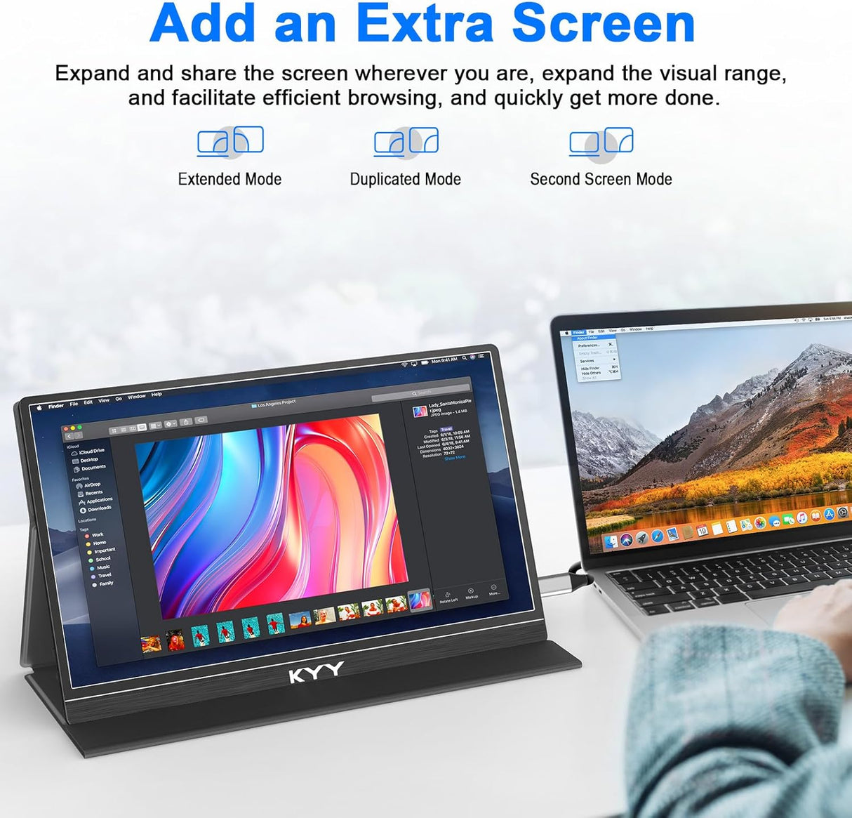 Monitor portátil KYY 14 FHD 1080P, USB-C, HDMI, VESA, PS5