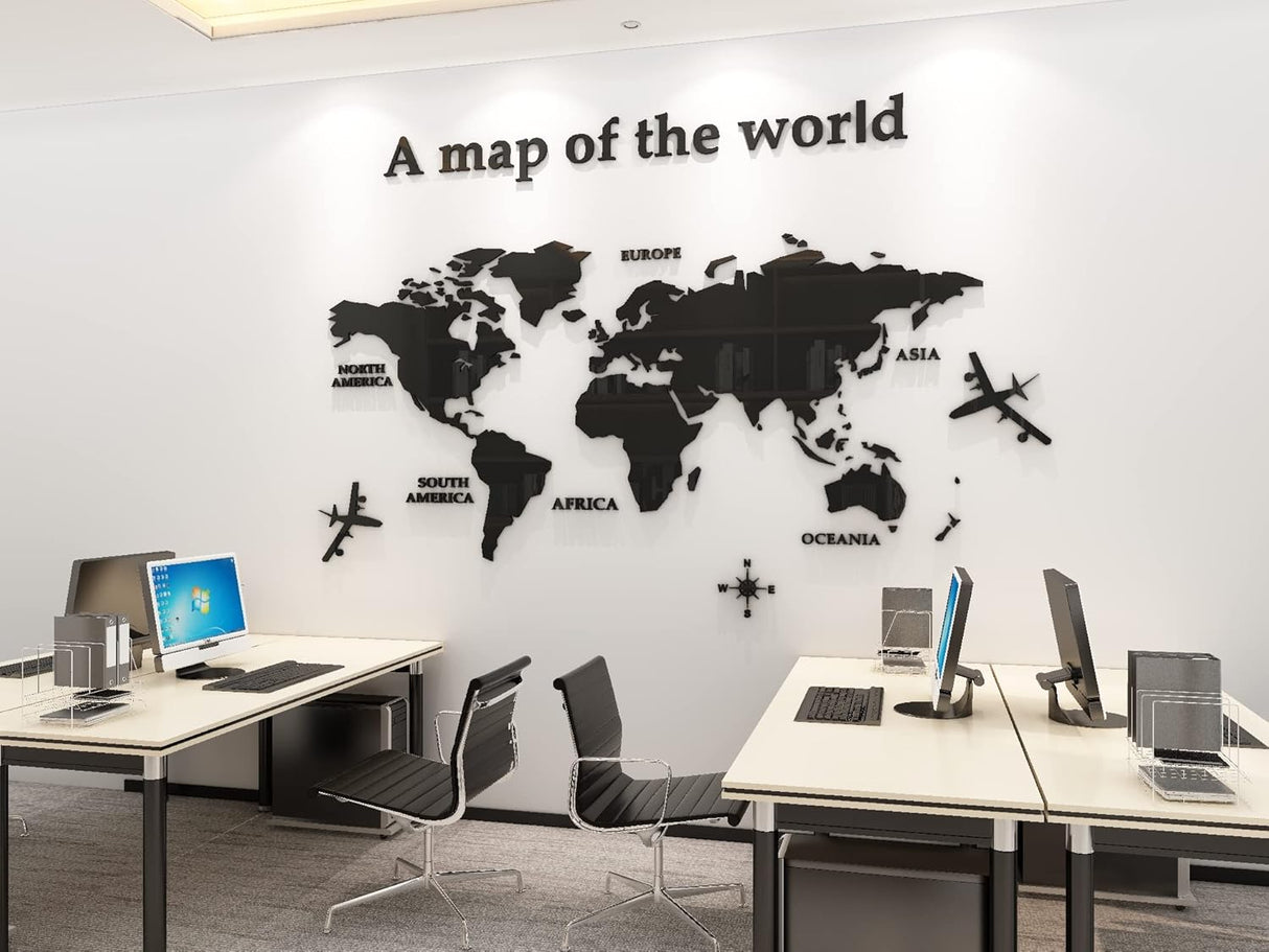 Mapa Mundi 3D WINDIR Adhesivo Pared 180x100 cm Grande