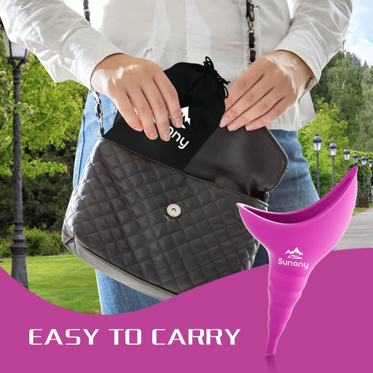 Sunany Urinal Femenino con embudo de silicona, portátil y reutilizable