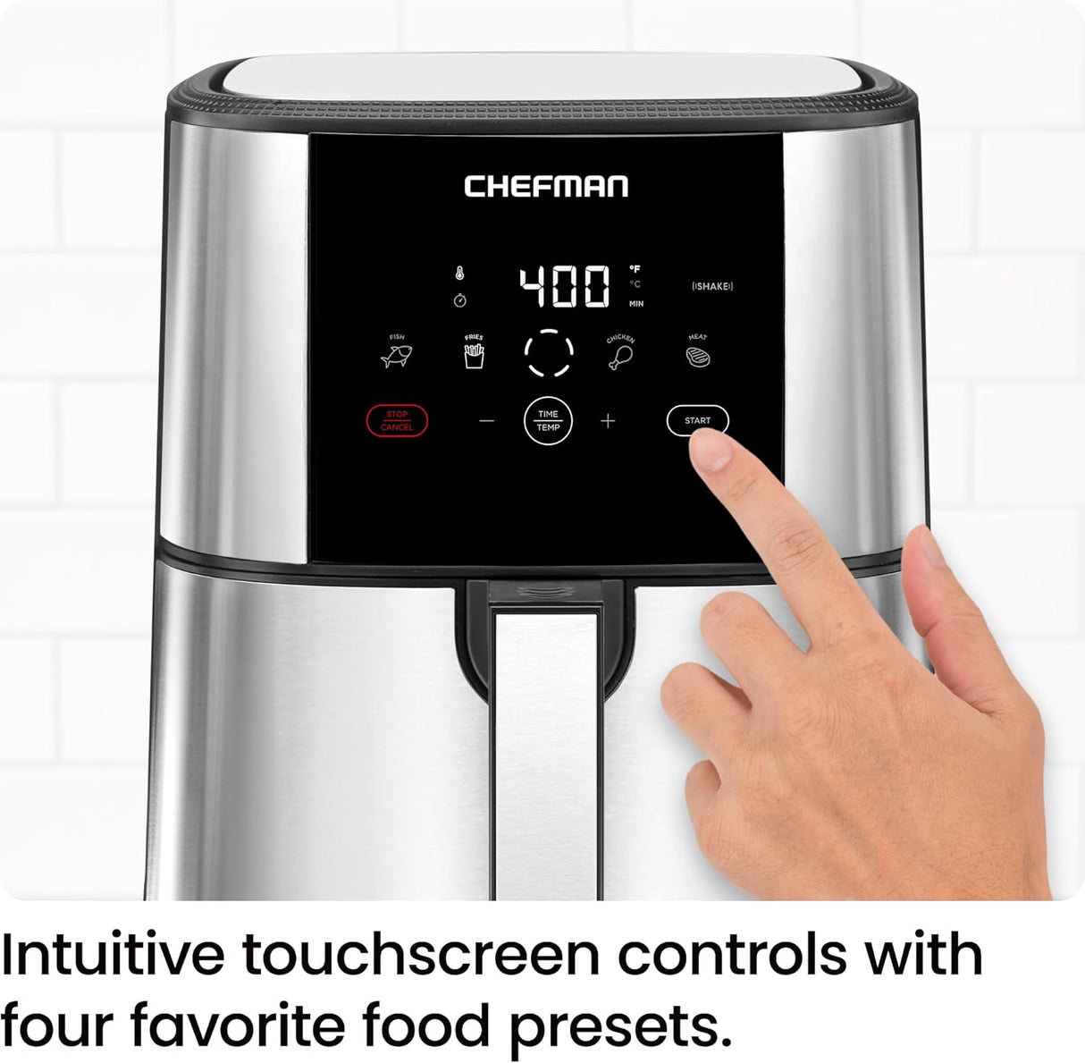 Freidora de aire Chefman TurboFry 5 Qt, control digital táctil