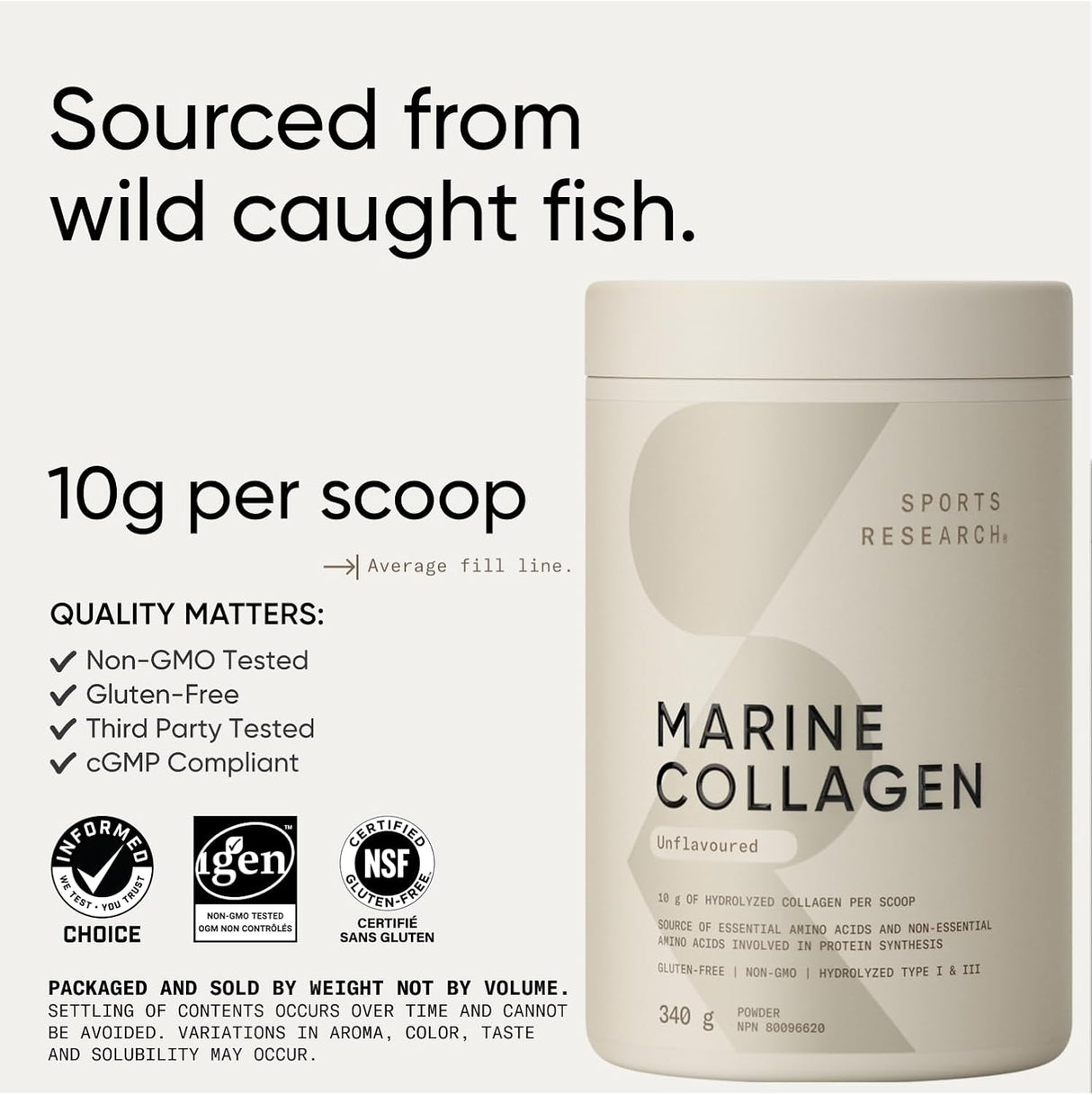 Suplemento Péptido de colágeno marino premium (12 onzas)