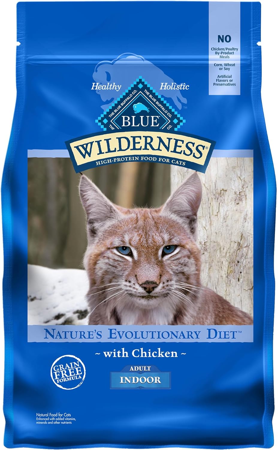 Blue Buffalo Wilderness - Alimento seco natural para gatos adultos con alto contenido en proteínas, pollo de 2 libras