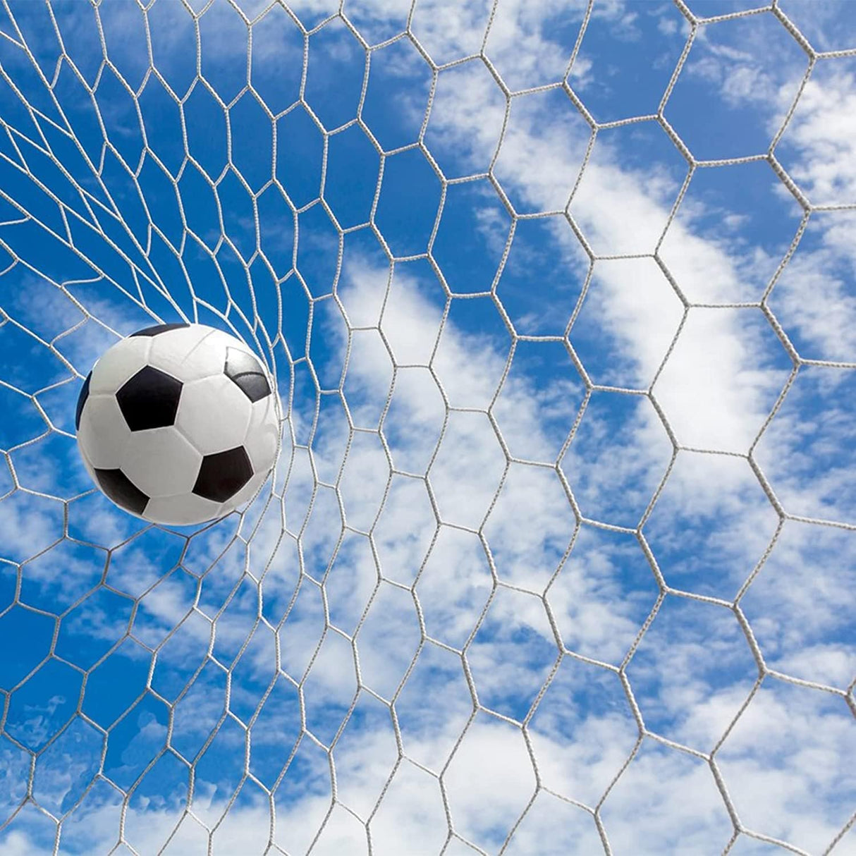 Red de portería de fútbol de poliéster resistente, sin postes