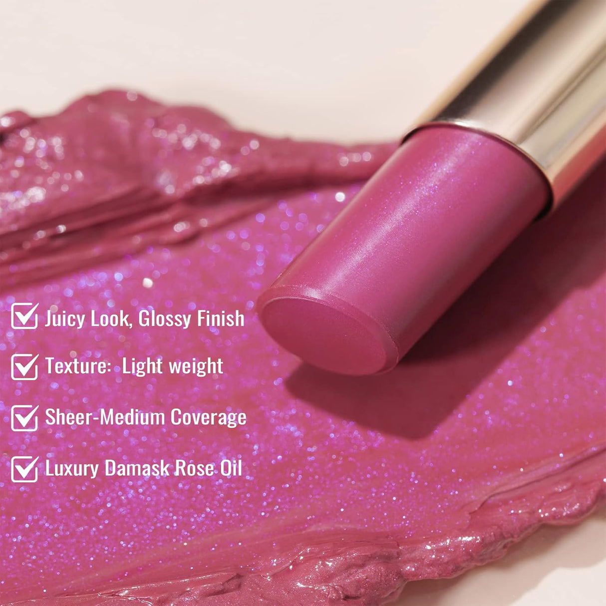 2 en 1 Brillo Labial & Bálsamo, Hidratante, Vegano (S04)