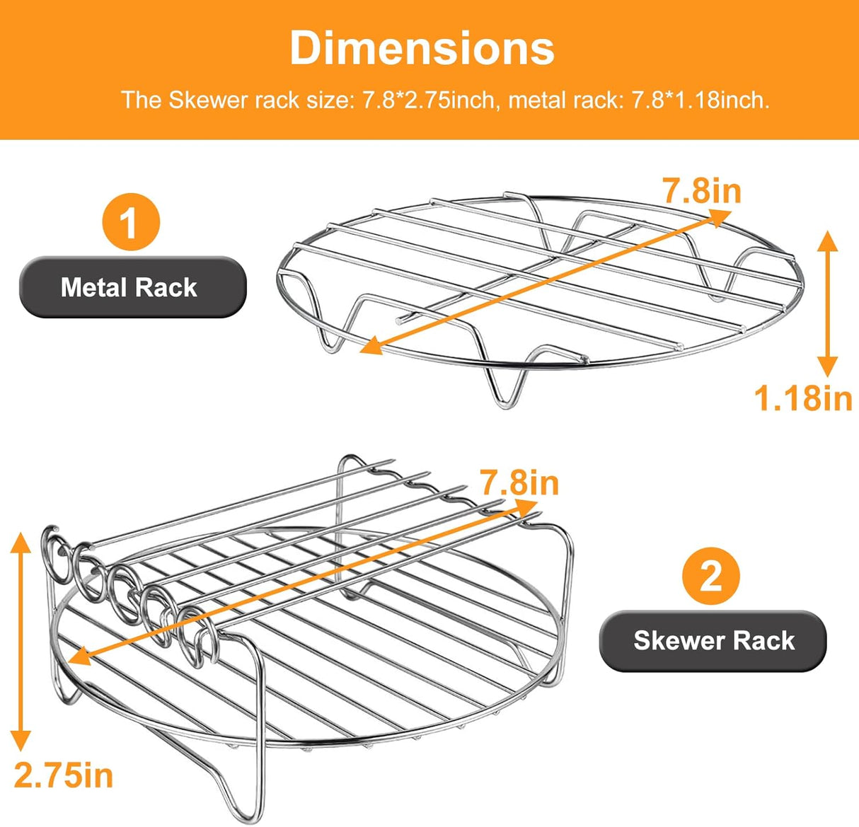 Soporte para freidora de aire, Ninja, 2 niveles con pinchos