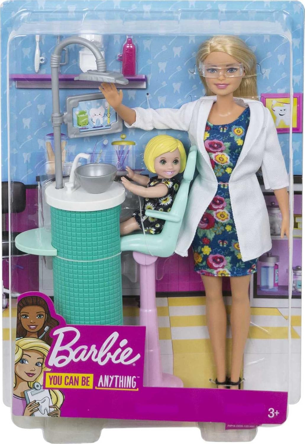 Set de Juego Barbie Carreras, Dentista, Muñeca y Accesorios