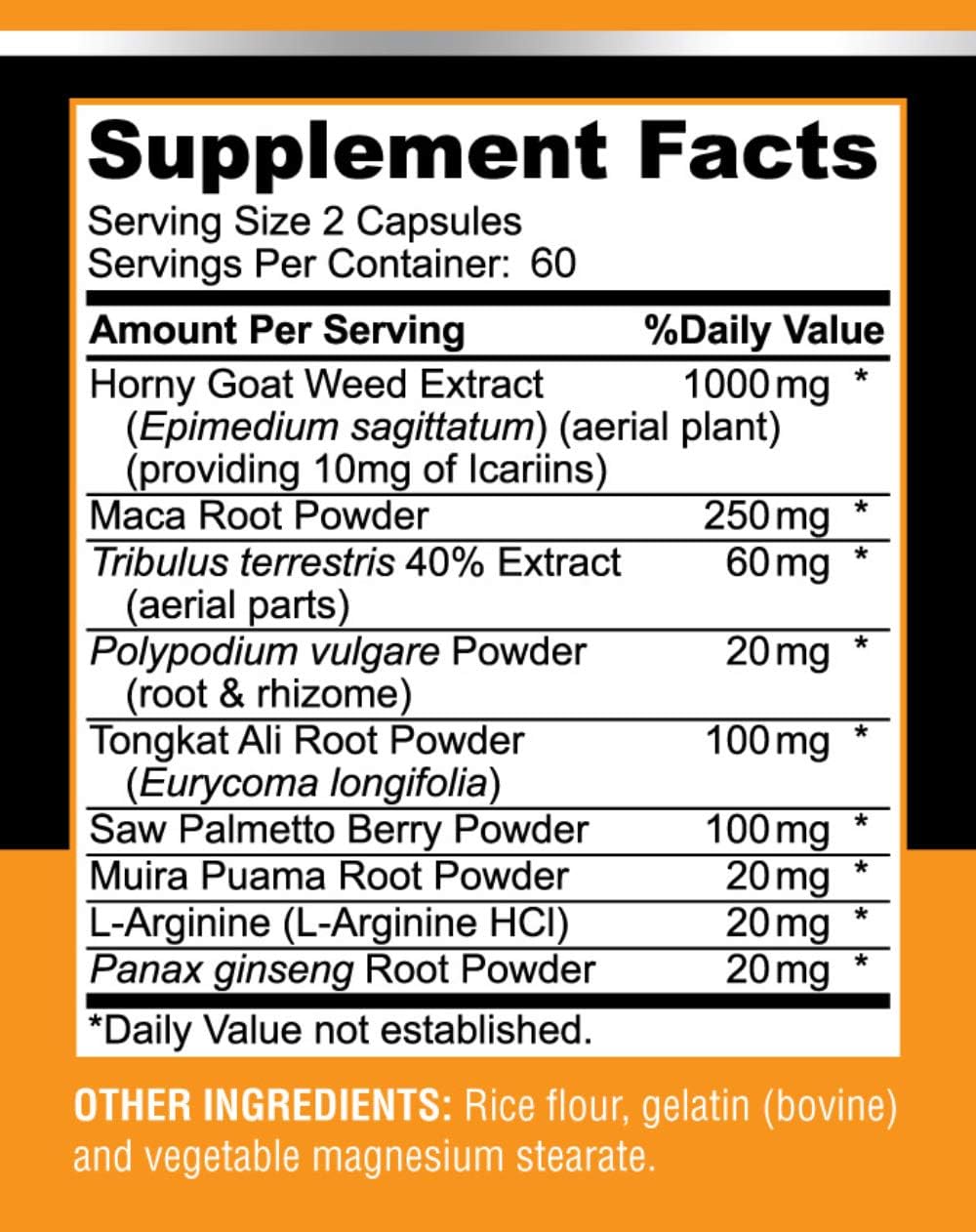 Suplementos Horny Goat Weed 1590 mg mezcla extra fuerza