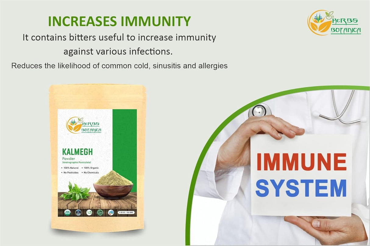 Polvo orgánico de Kalmegh Andrographis Paniculata | Salud inmunológica | Ayuda a desintoxicar el hígado | Hierba amarga para la salud y apoyo respiratorio