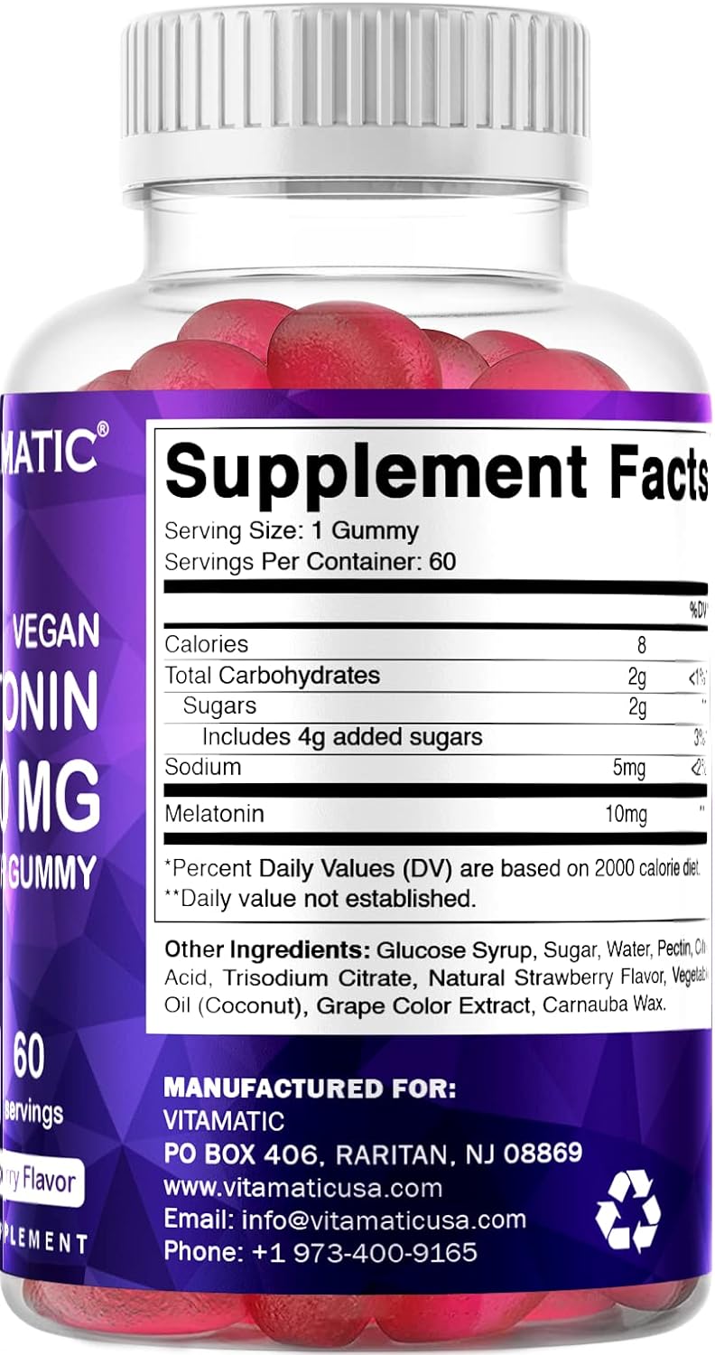 Paquete de 2 gomitas de dormir Vitamatic de 10 mg