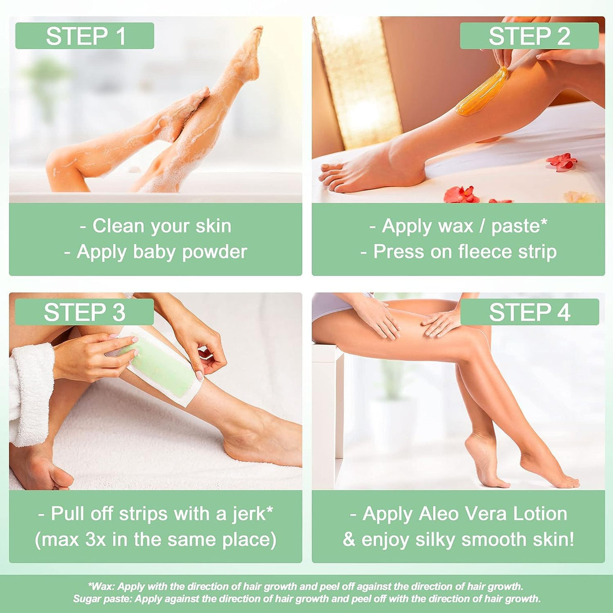 Cintas Depilatorias No Tejidas - 150 Piezas, Resistente, PA