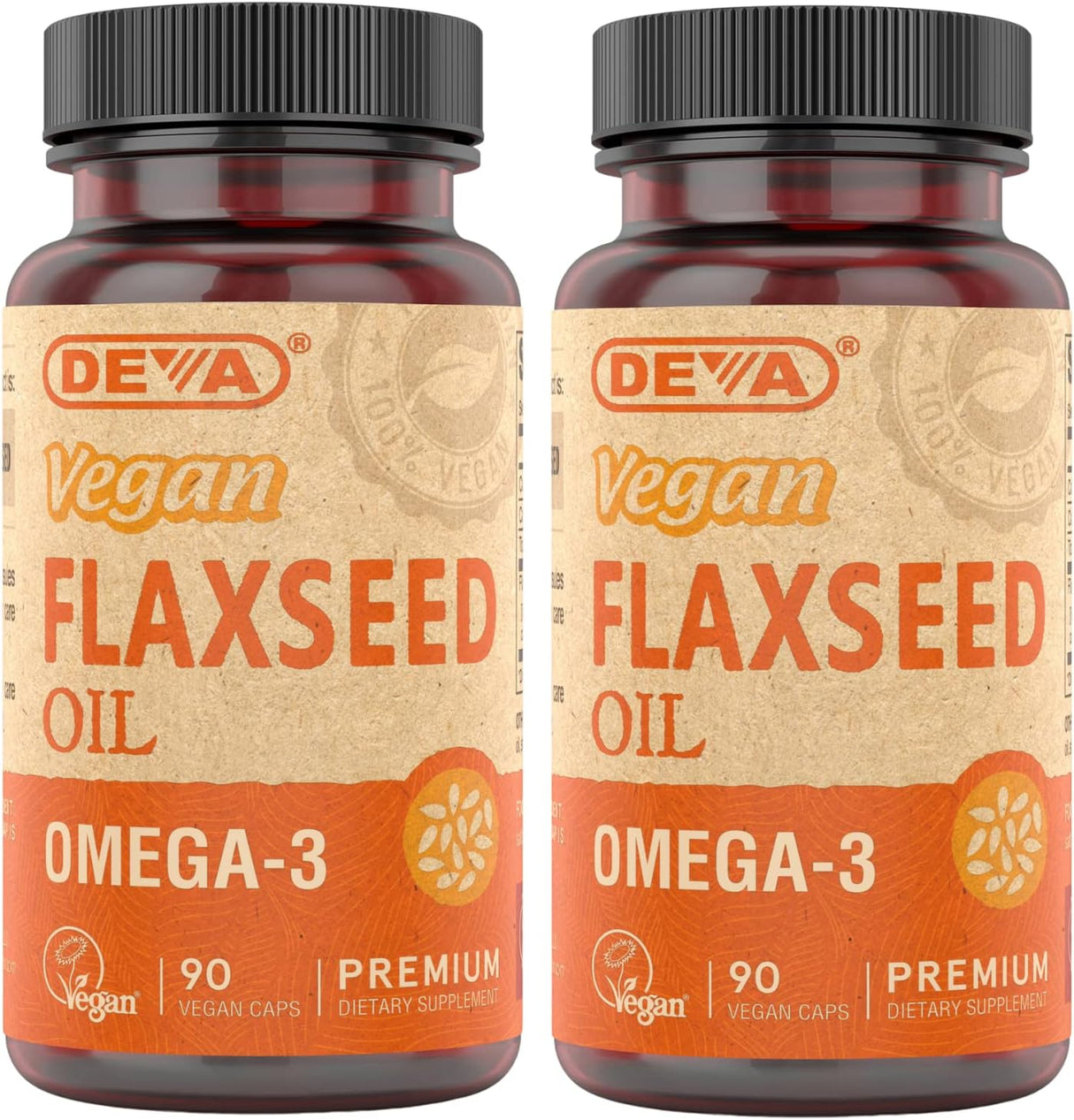 DEVA Vitaminas Veganas Aceite de Linaza Omega-3 90 Cápsulas