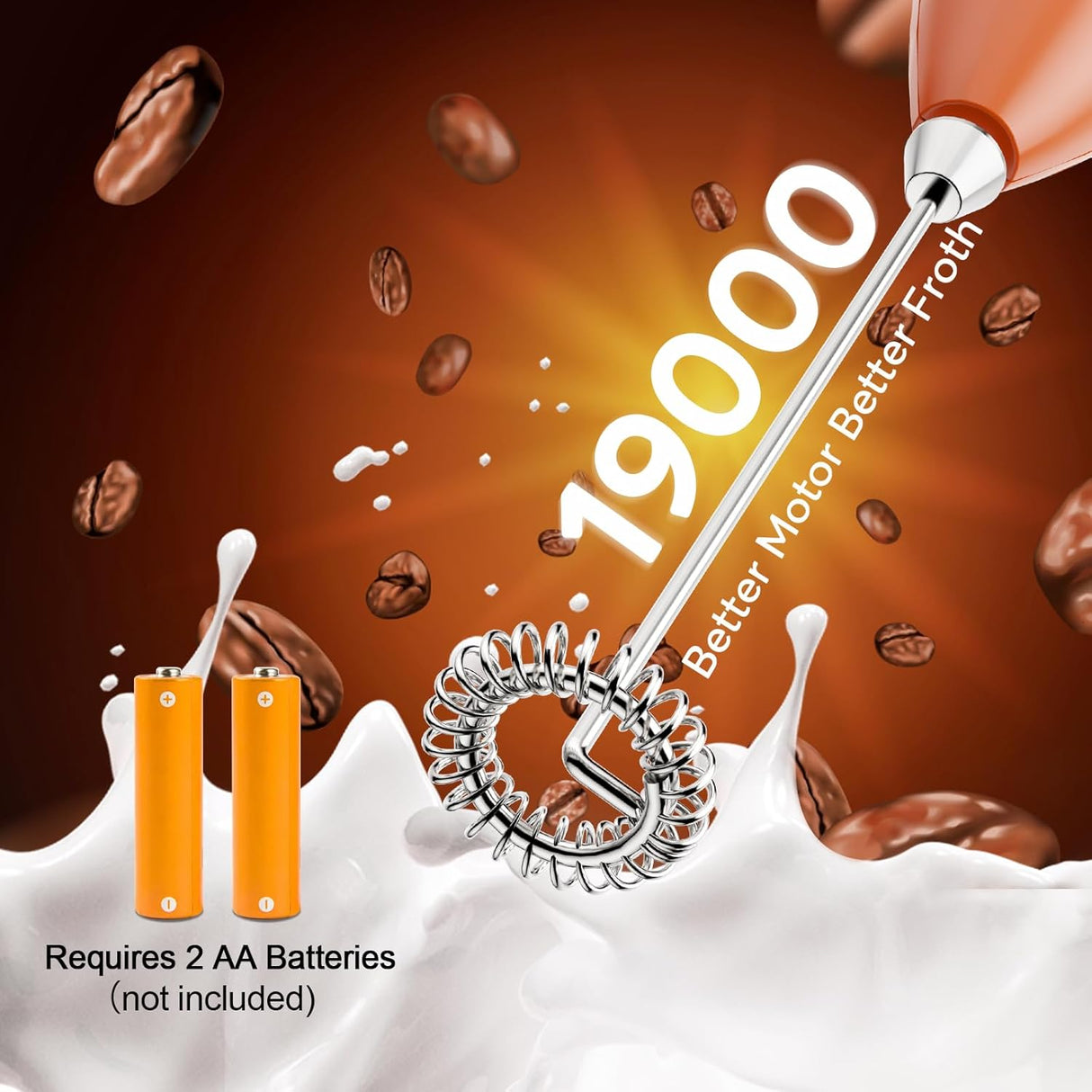 Espumador de Leche Dutewo, Batidor Eléctrico, Modelo 178C