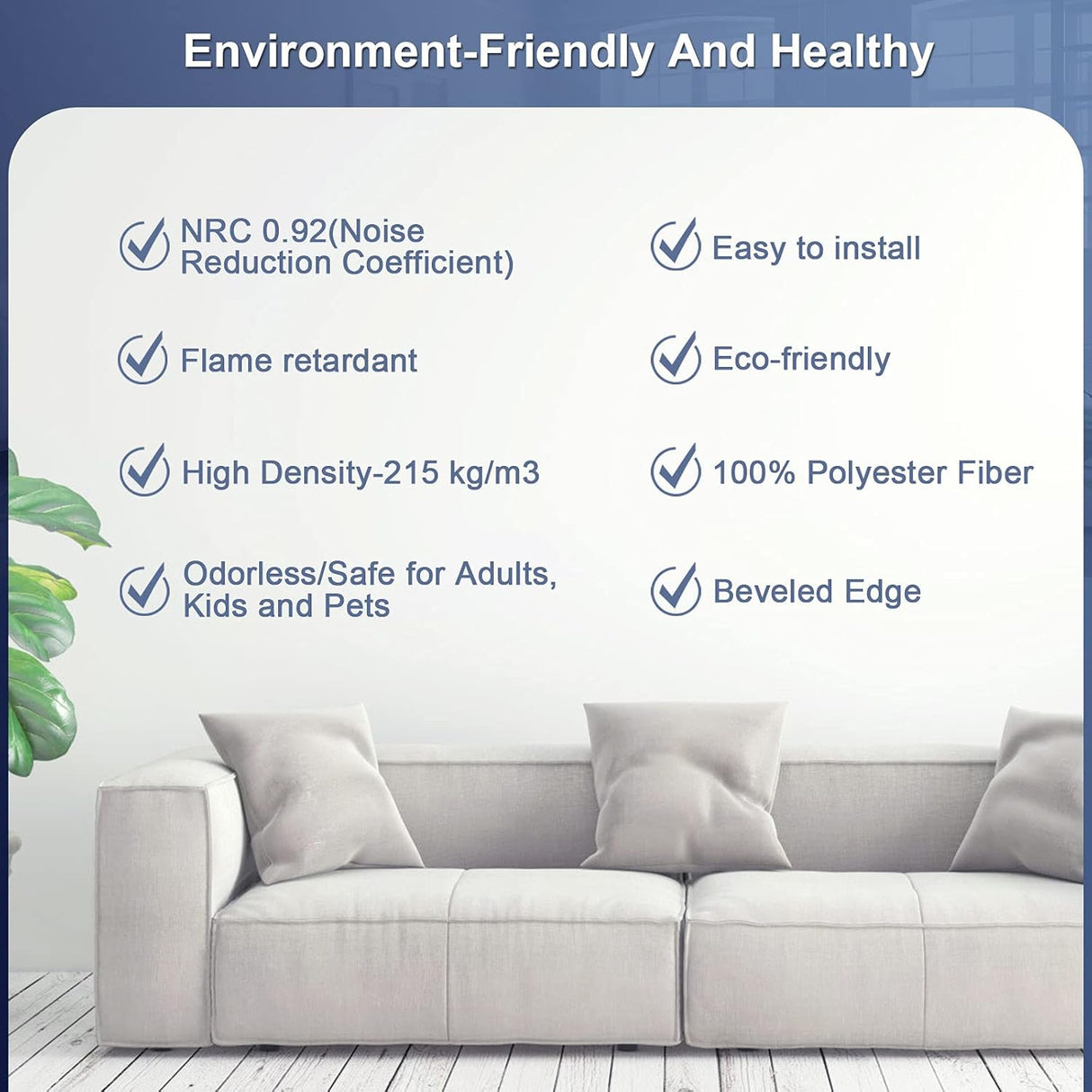 Paneles Acústicos DEKIRU 12 Piezas Alta Densidad 12x12x0.4