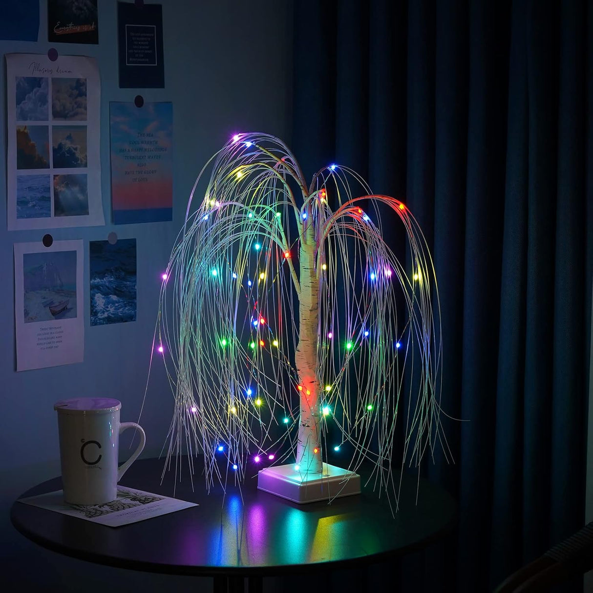 Árbol de Luz LED 2 pies, 60 LED RGB, con Control Remoto