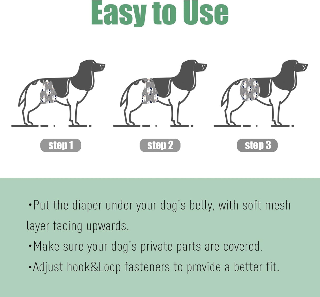 wegreeco Pañales lavables para el vientre machos ( M)