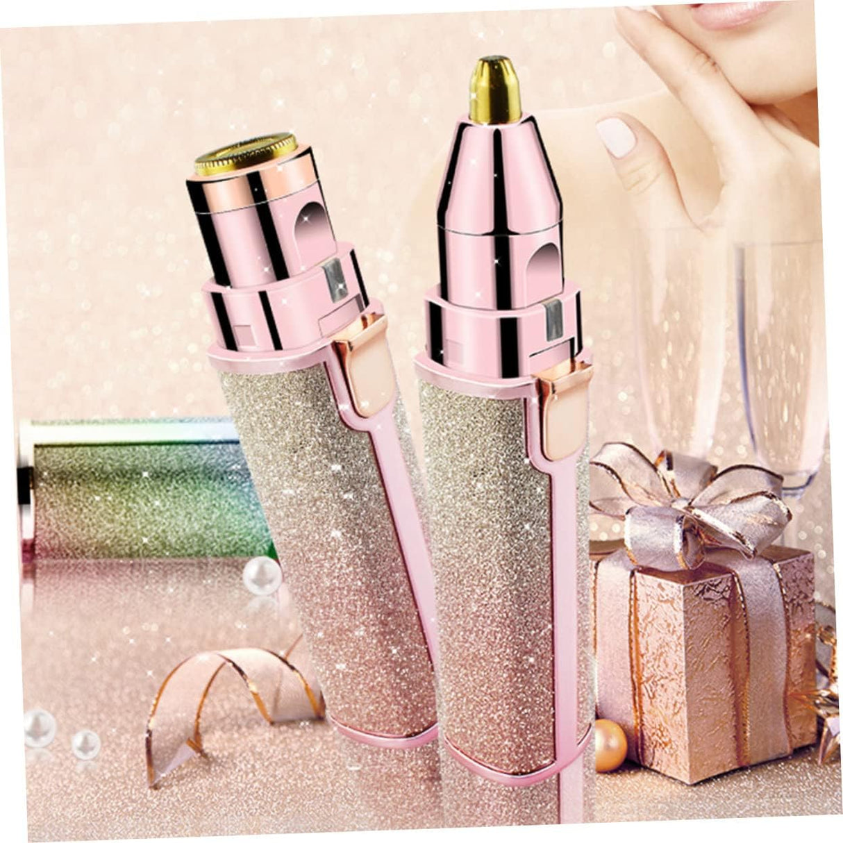 Depiladora eléctrica facial y recortadora de cejas USB