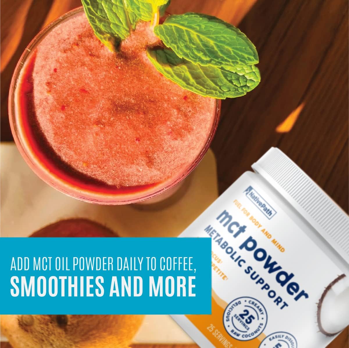 Suplemento Polvo de aceite de coco MCT 25 porciones