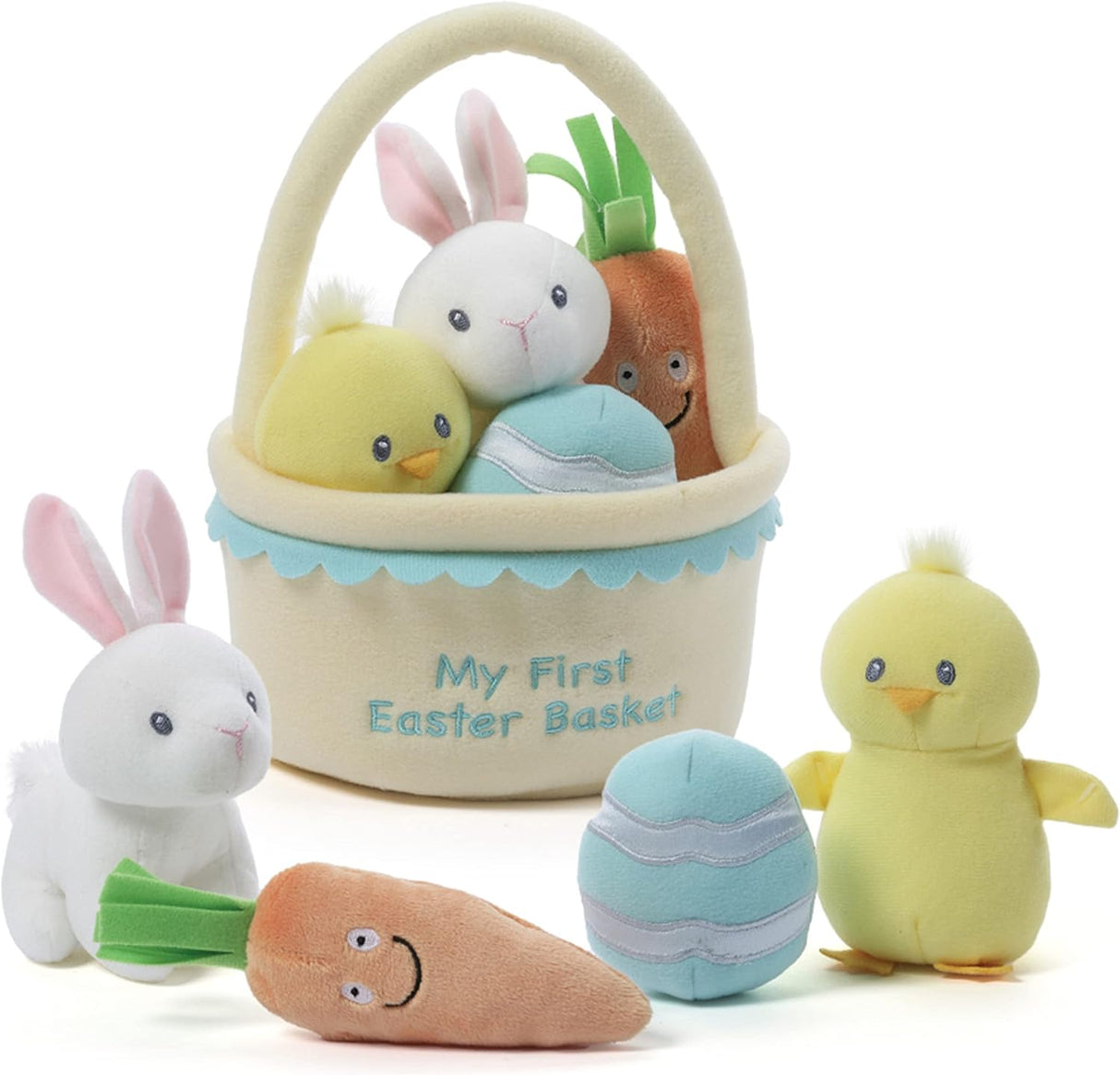 Cesta de Pascua GUND Baby, Juguetes de Peluche 5 Piezas 9”
