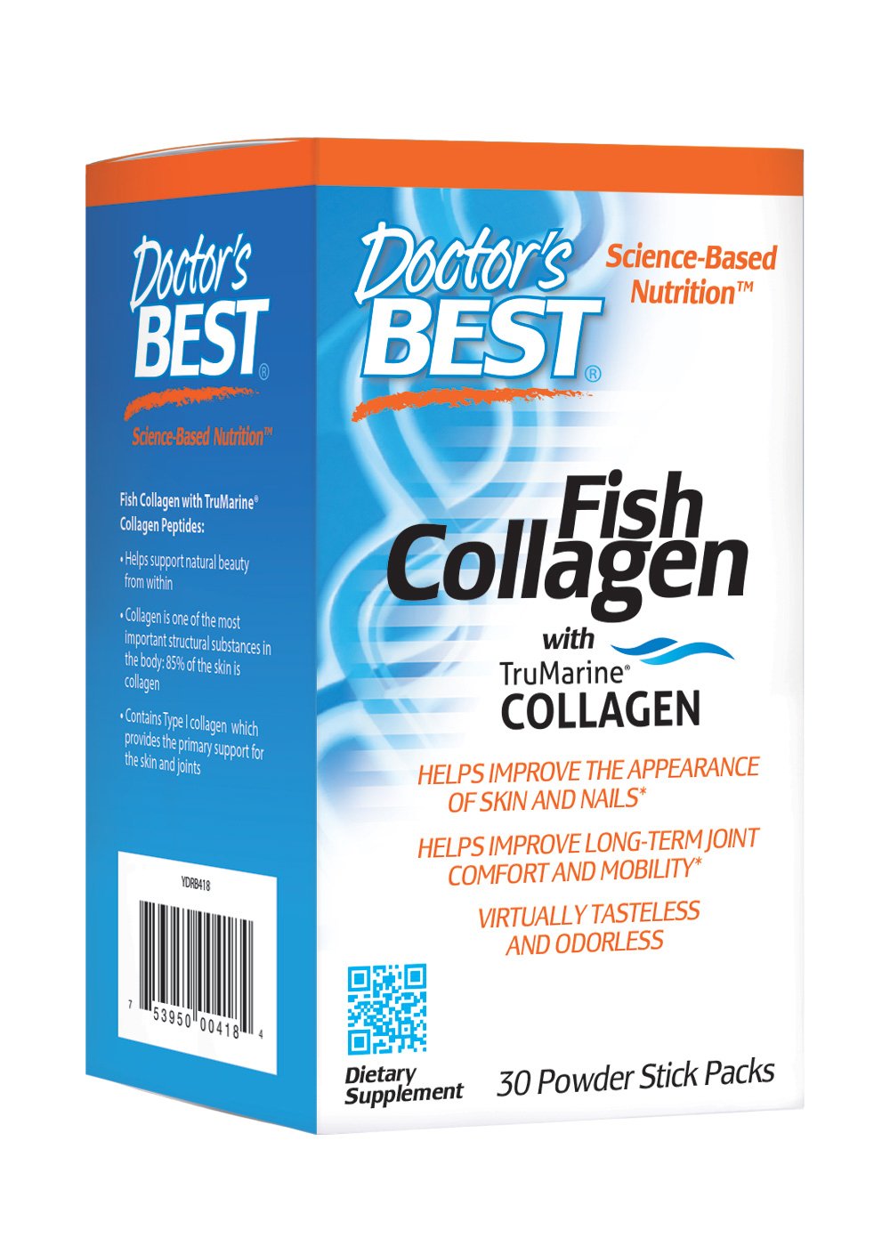 Doctor's Best Fish Collagen con colágeno TruMarine, sin OGM
