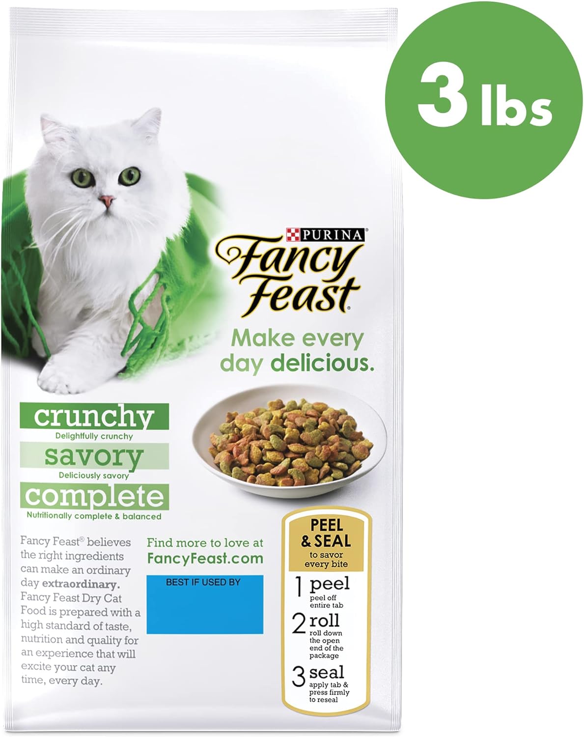 Purina Fancy Feast Comida para gatos con pescado oceánico y salmón - (2) bolsa de 3 libras