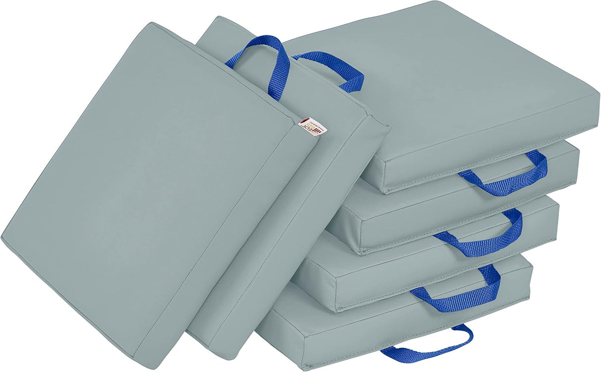ECR4Kids SoftZone - Cojines de suelo, cuadrados, asientos flexibles, color gris, 6 piezas
